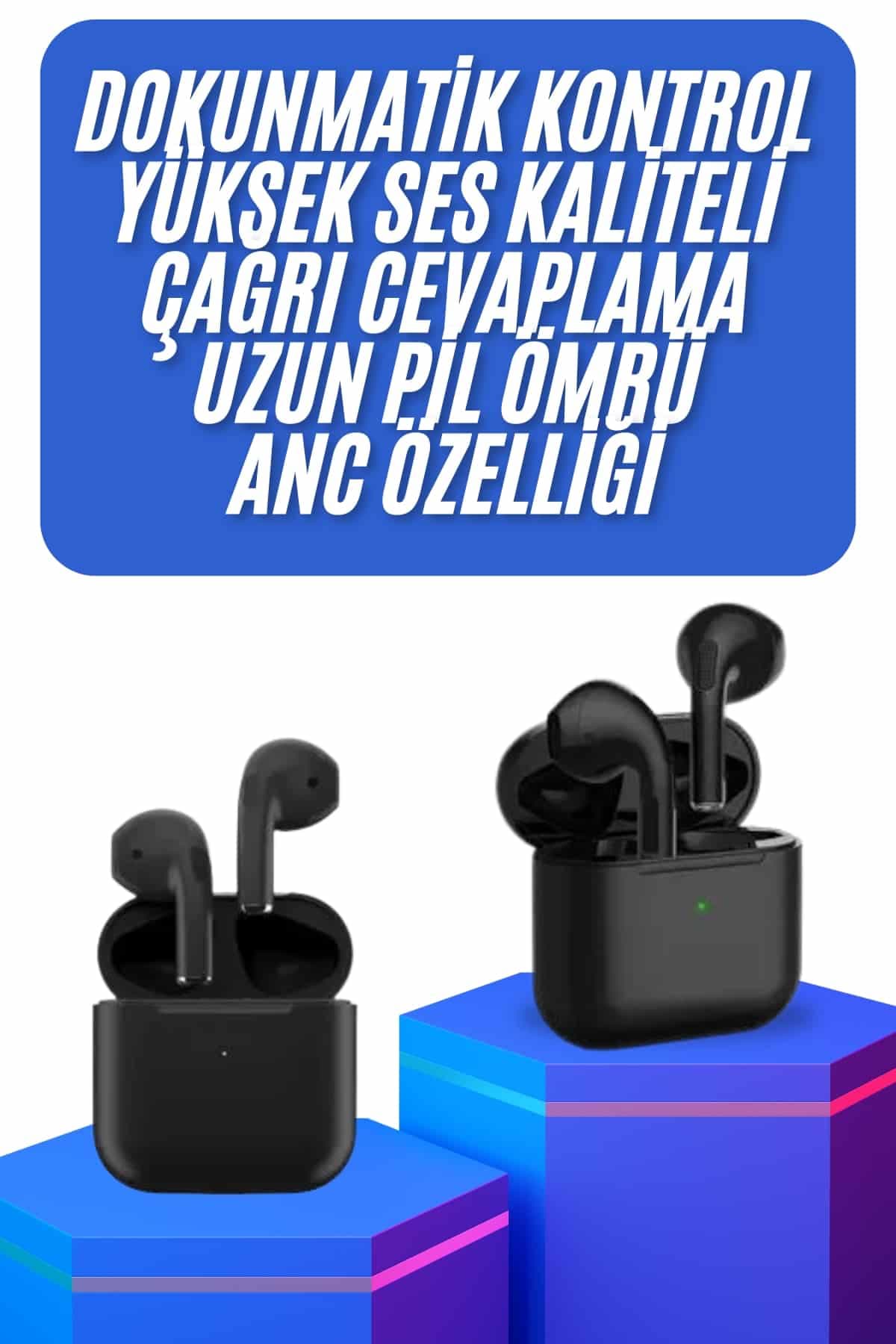 Kablosuz Bluetooth Kulaklık TWS Pro5 Kulaklık ANC Özelliği Dokunmatik Kontrol 3