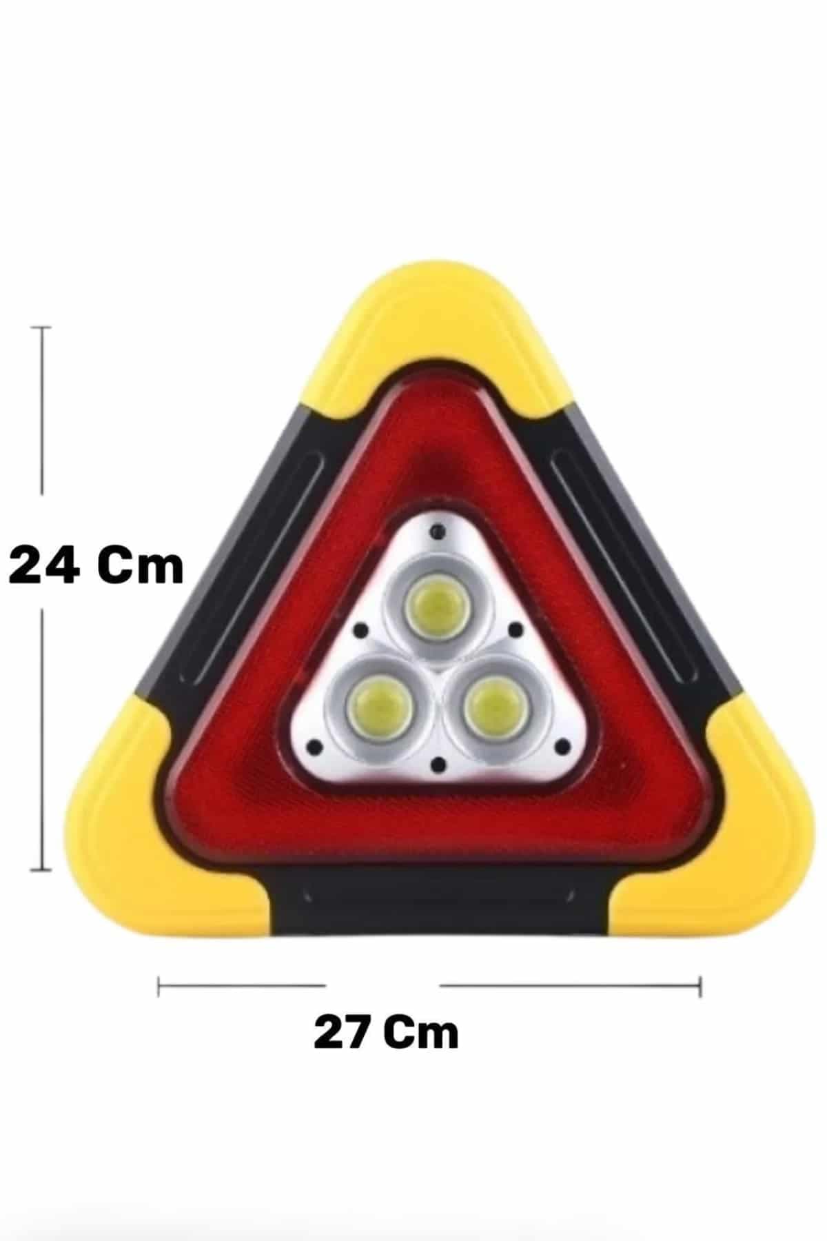 Işıklı Üçgen Reflektör Led Projektör Acil Durum Feneri Flaşör 500 Lümen 4