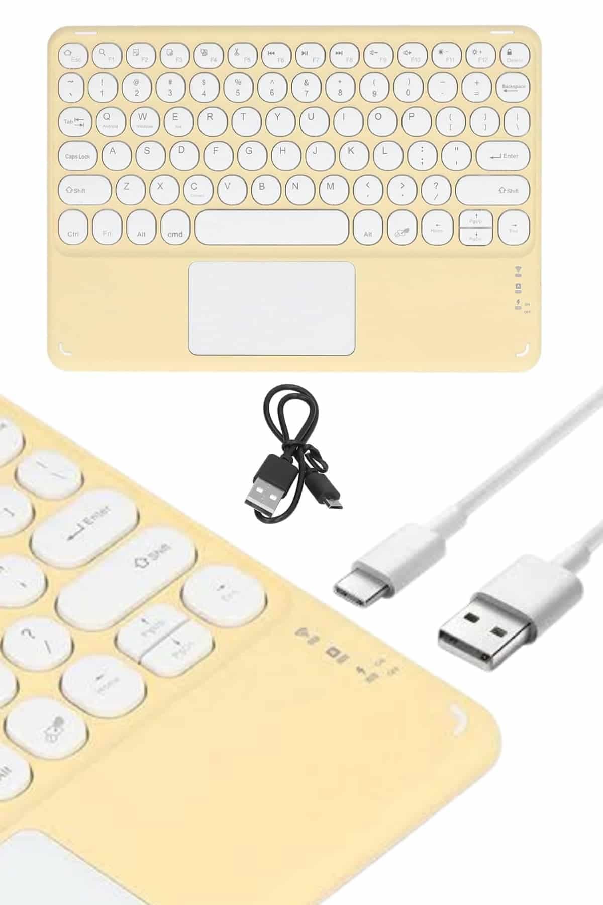 Android ve İOS Uyumlu Bluetooth Klavye Touchpad Slim Kablosuz Wifi Q Klavye 4