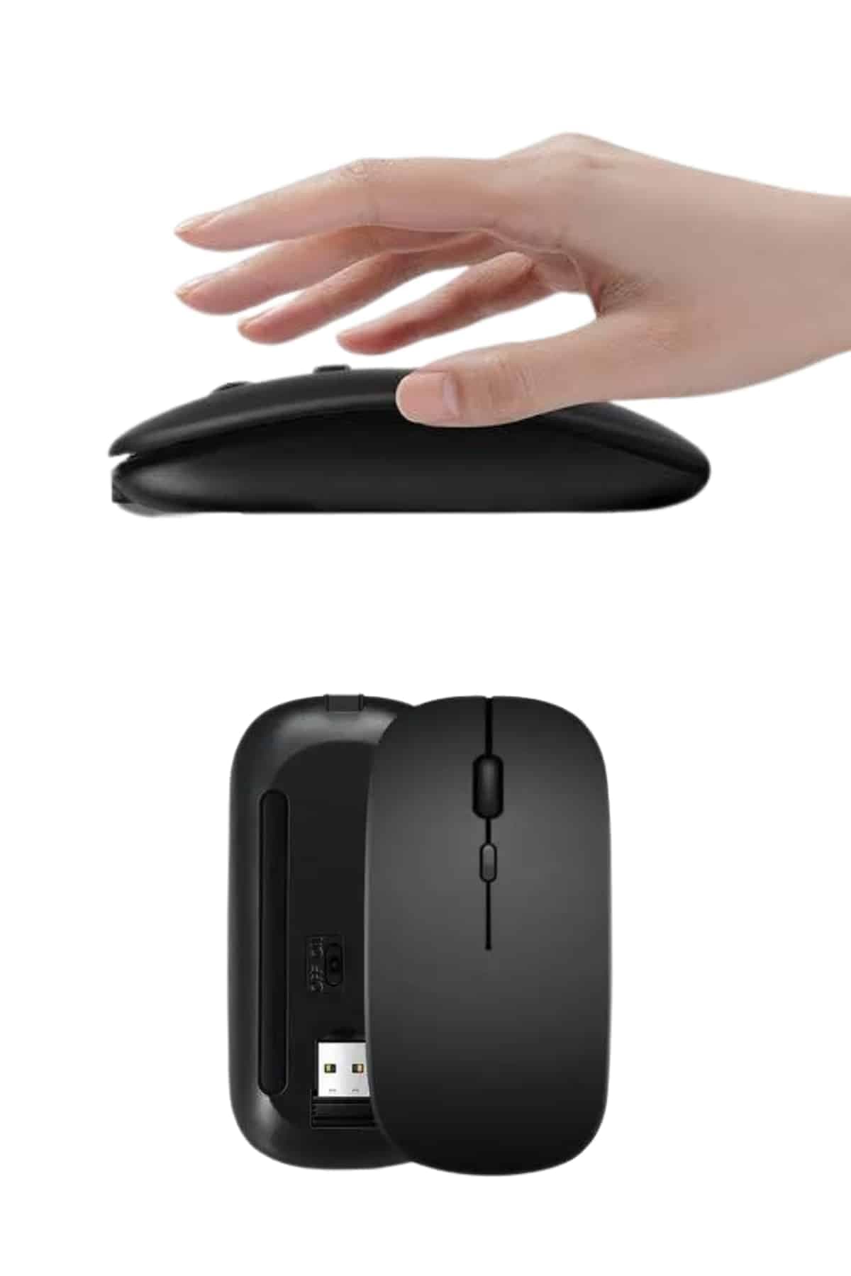 Kablosuz Mouse Fare Şarjlı Bluetooth Wireless Çift Modlu Sessiz 4