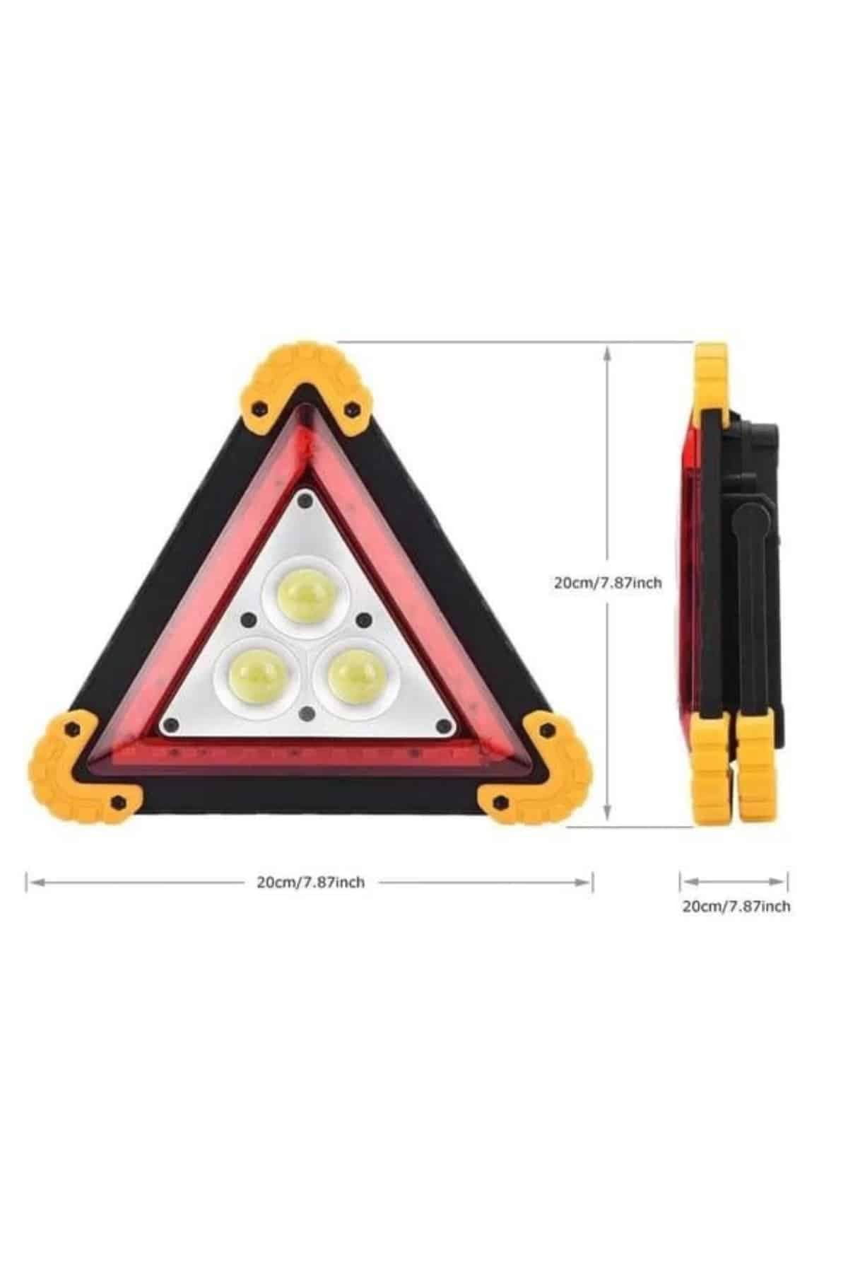 Işıklı Üçgen Reflektör Led Projektör Acil Durum Feneri Flaşör 500 Lümen 5