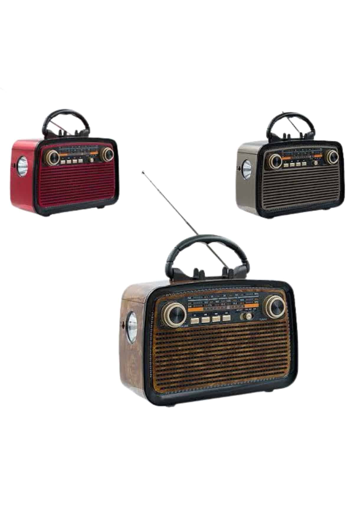 Eskitme Nostalji Tasarımlı Bluetoothlu Nostalji Radyo Ahşap Nostaljik Görünümlü 5