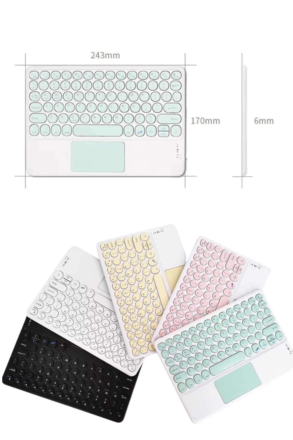 Android ve İOS Uyumlu Bluetooth Klavye Touchpad Slim Kablosuz Wifi Q Klavye 5