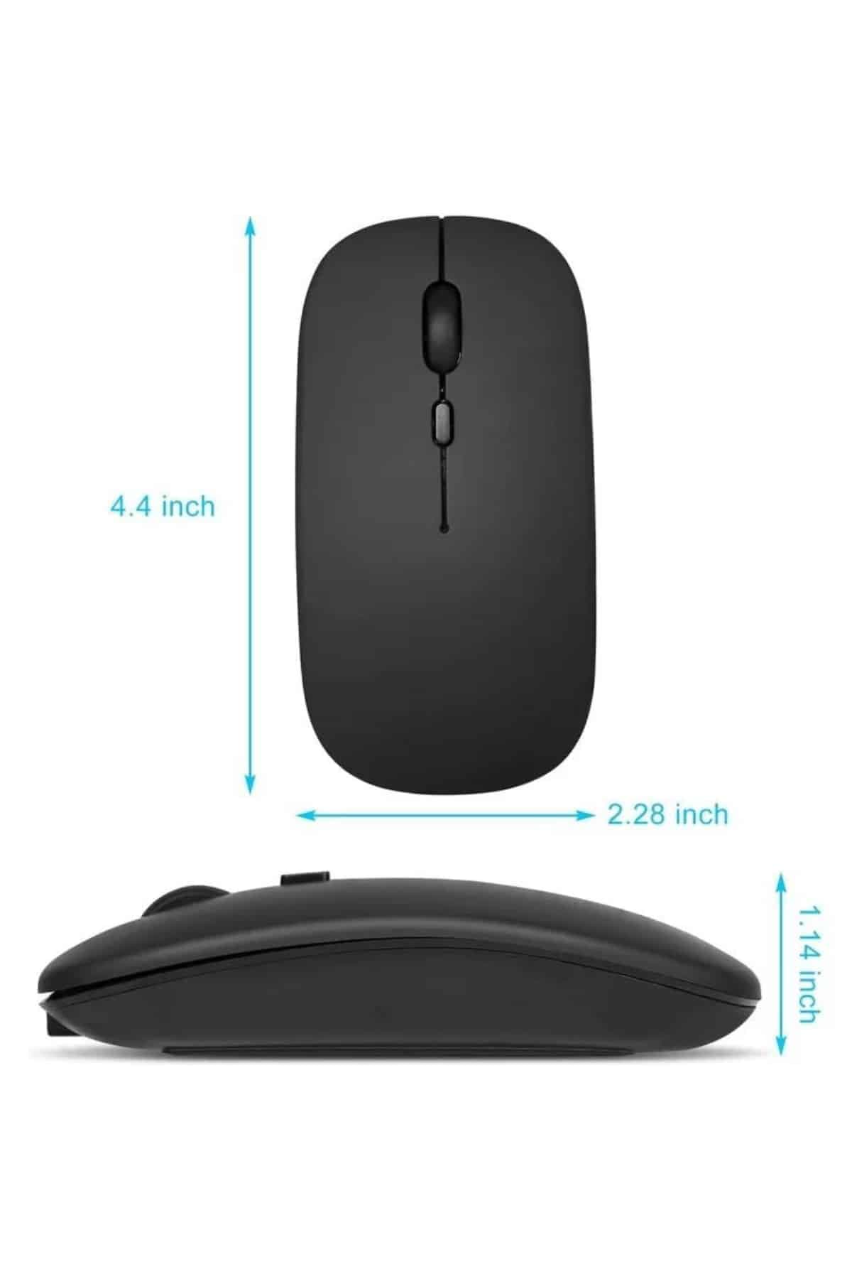 Kablosuz Mouse Fare Şarjlı Bluetooth Wireless Çift Modlu Sessiz 5