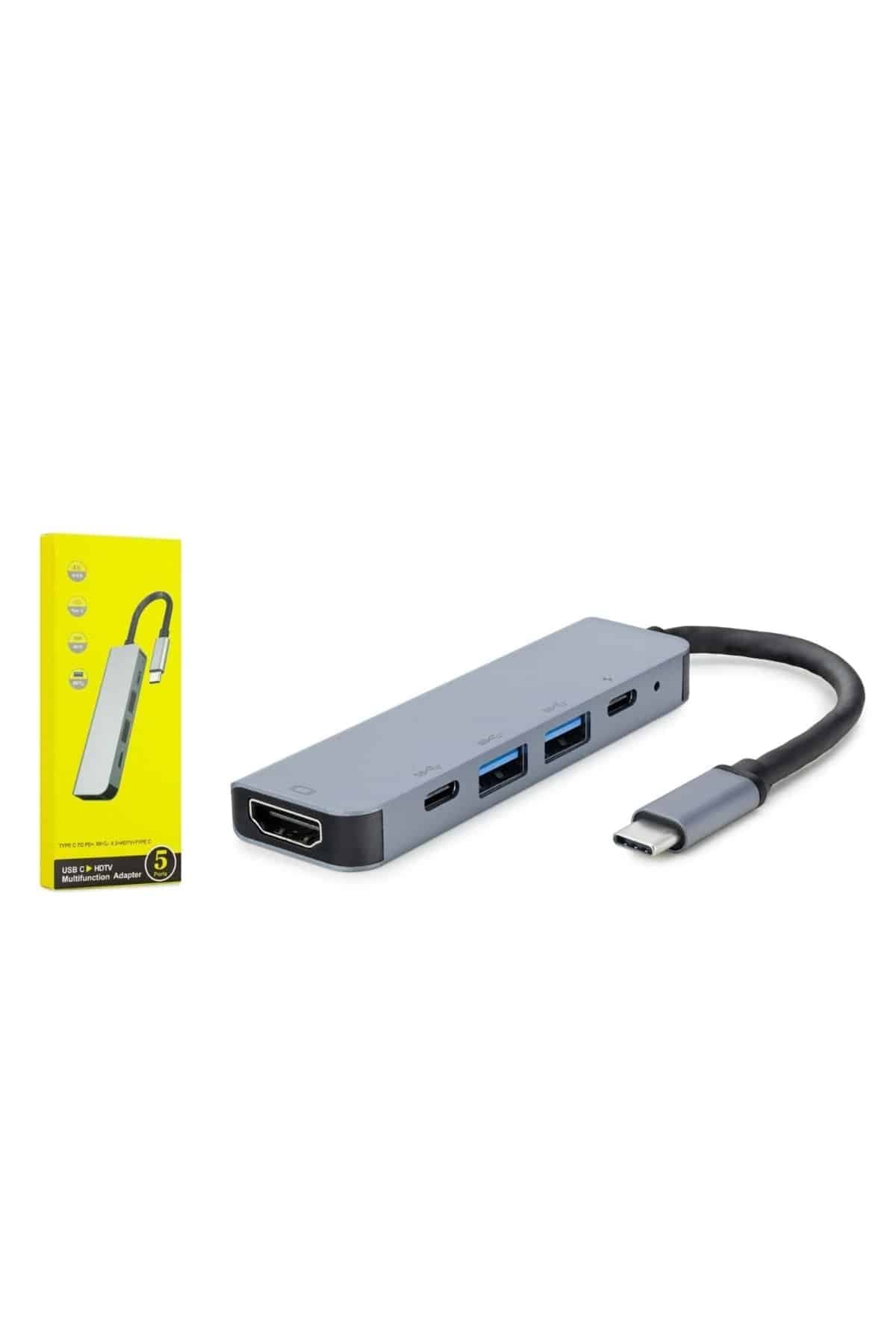 Macbook Pro/air Uyumlu USB Type-C 8 In 1 Hub Dönüştürücü Çevirici Çoklayıcı USB Hdmı Micro Sd 8 Girişli 6