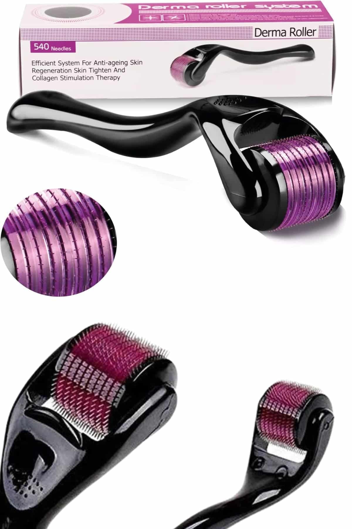 Derma Roller Titanyum Uçlu 540 İğneli 1 Mm Saç Sakal Çıkarma Ve Cilt Bakım Masaj Aleti 6