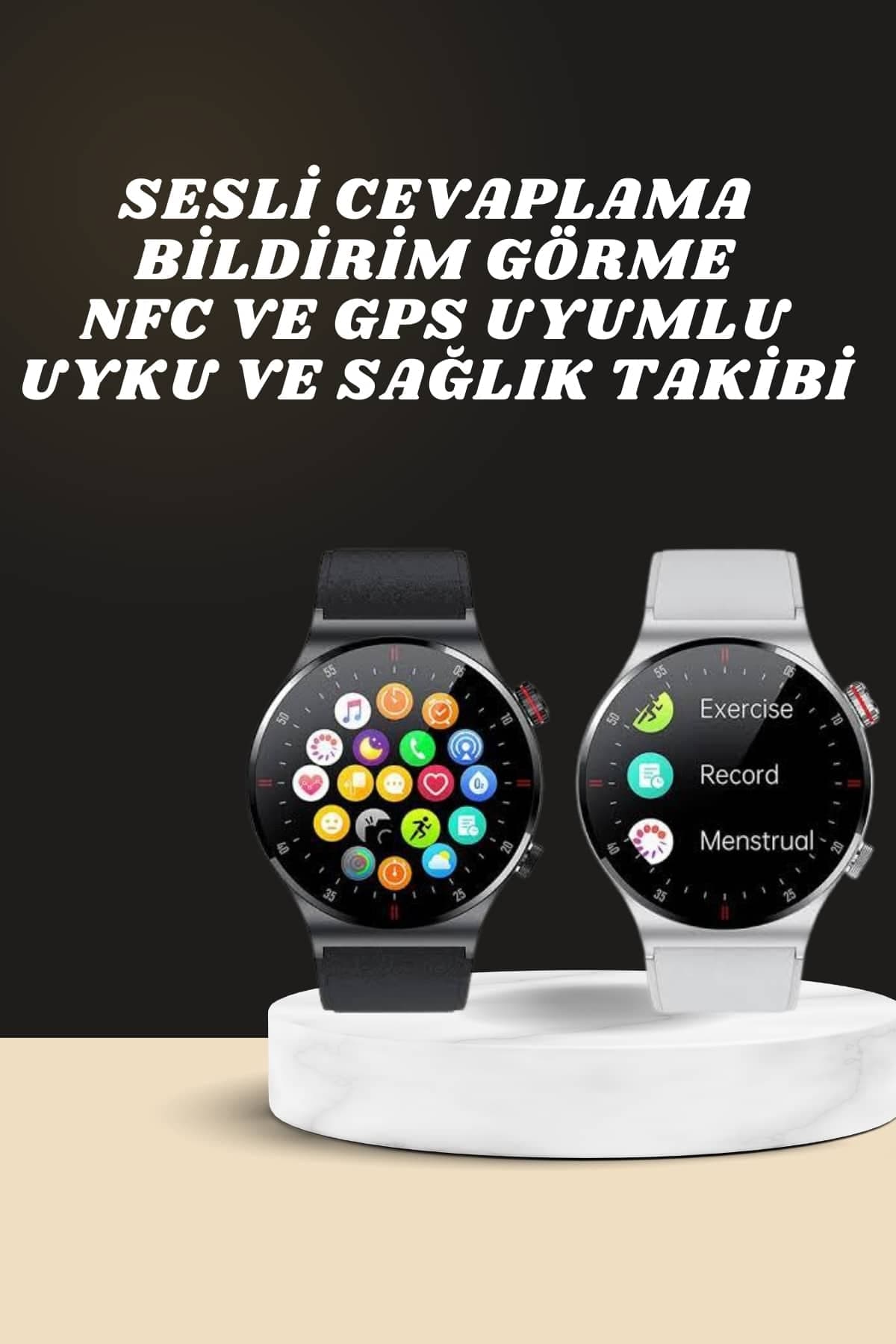 Akıllı Saat Amoled Ekran Bluetooth Bağlantılı Sesli Görüşme Nabız Ölçer 3