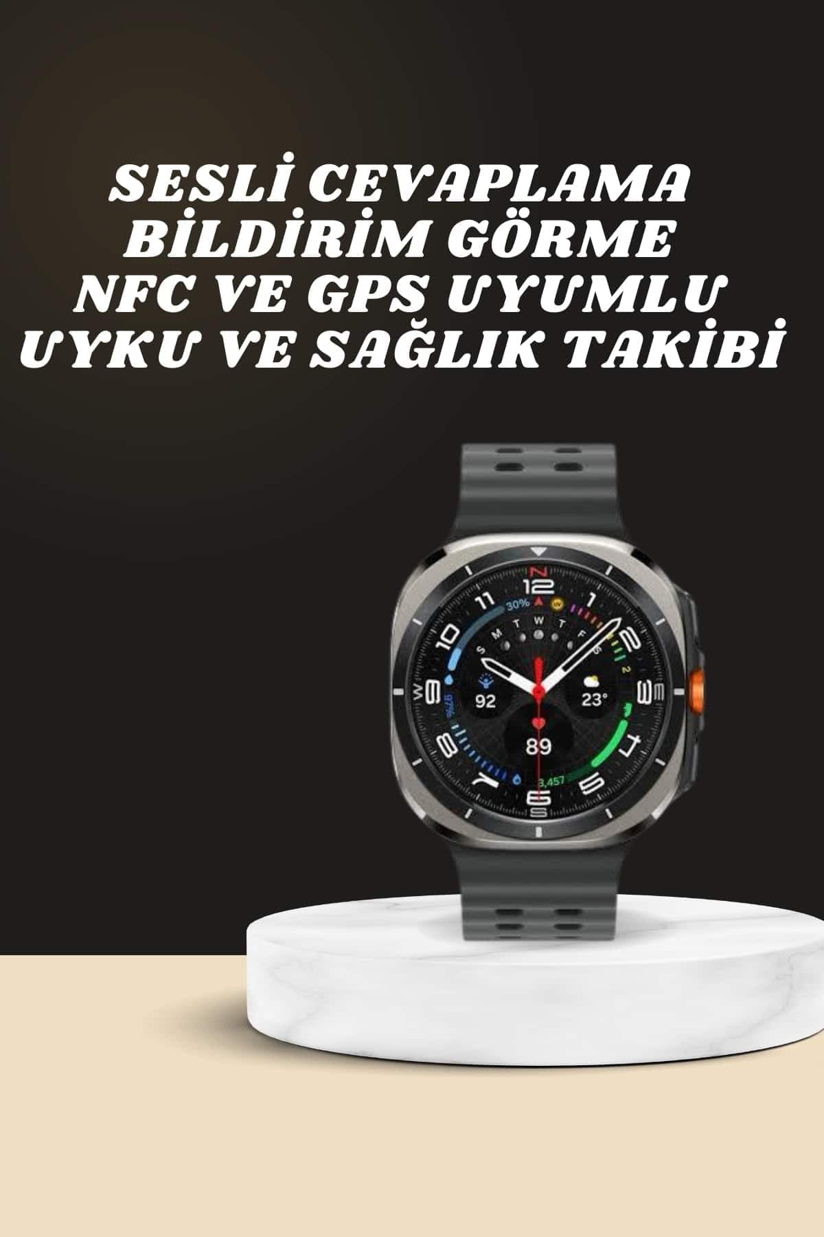 Akıllı Saat Amoled Ekran Bluetooth Bağlantılı Sağlık Takibi GPS Uyumlu 3