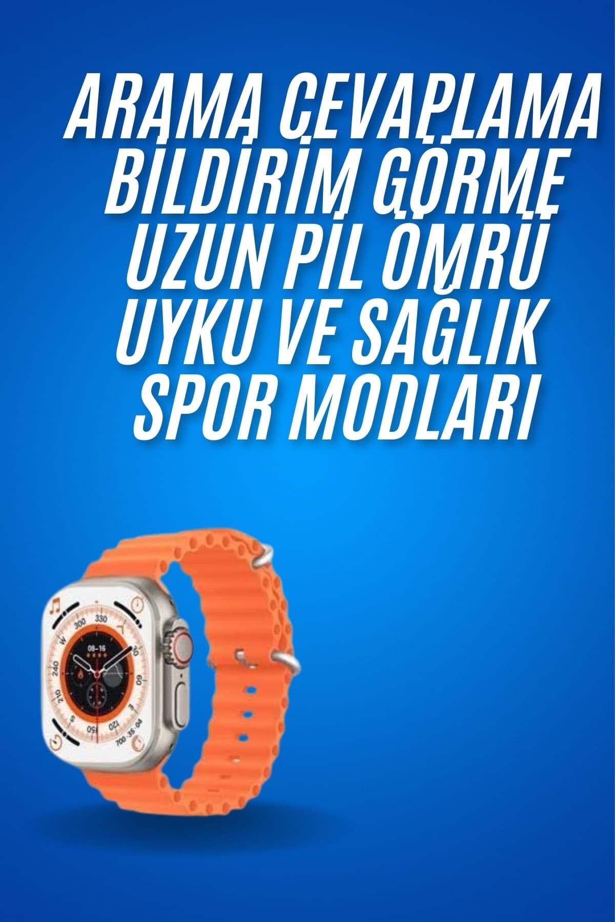 Ultra Akıllı Saat 49 Mm Çift Kordonlu Arama Cevaplama Bluetooth Bağlantılı 3