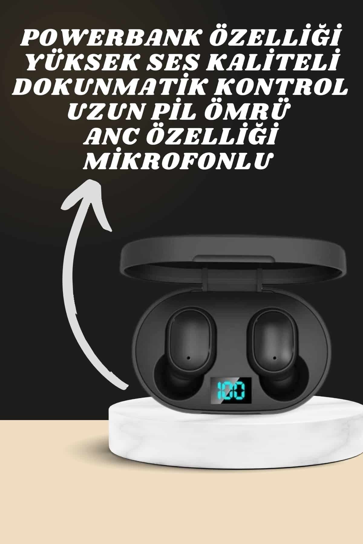 Dijital Göstergeli Kulaklık ve 7 Kordonlu Akıllı Saat Android ve İOS Uyumlu Uyku Takibi Sesli Görüşme 3