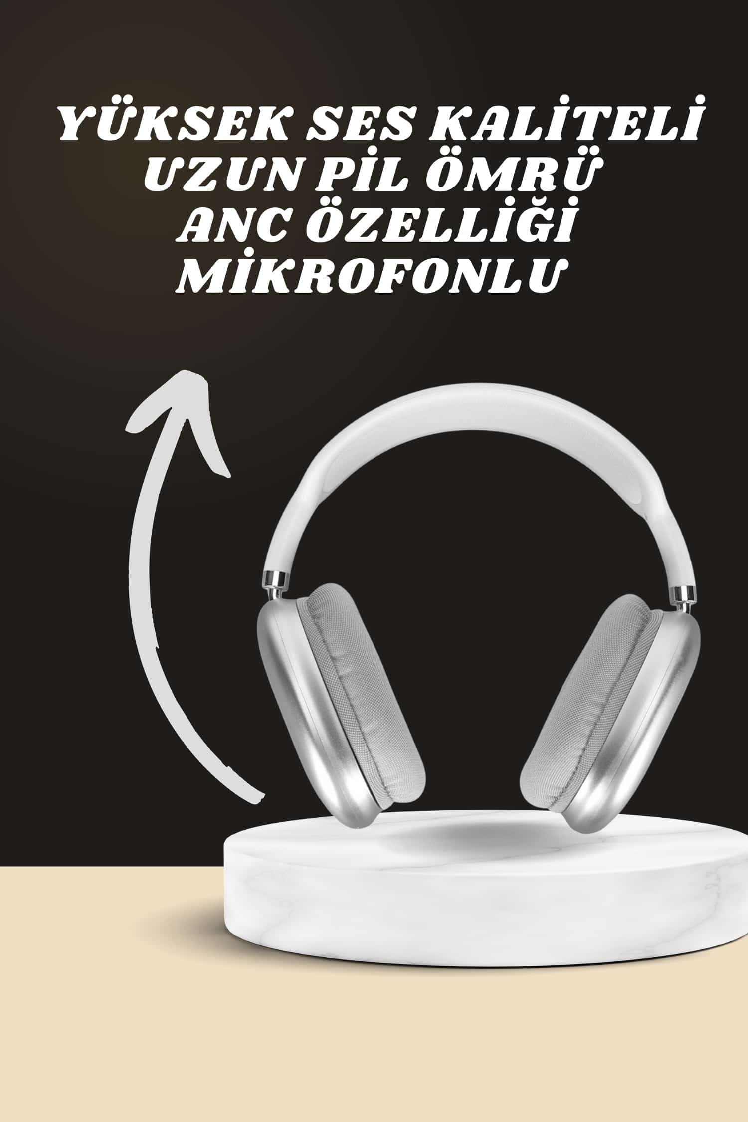 Kulak Üstü P9 Kablosuz Bluetooth Kulaklık ve 7 Kordonlu Akıllı Saat 3