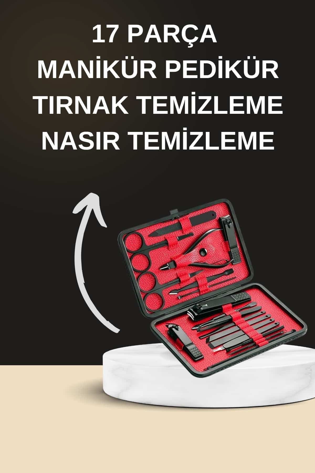 Elektrikli Manikür Pedikür Seti İkili Set 17 Parça Tırnak Bakımı Nasır Temizleme Tırnak Şekillendirme 3
