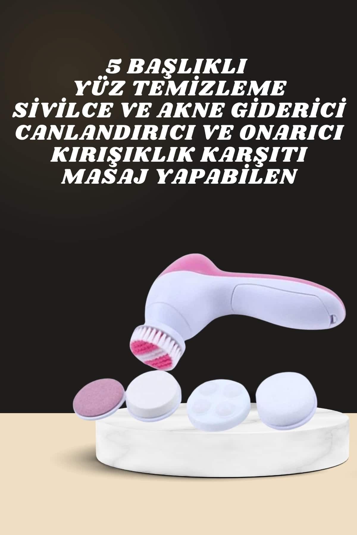 İkili Cilt Bakım Seti 5 Başlıklı Yüz Temizleme ve Masaj Aleti Canlandırıcı ve Onarıcı 3