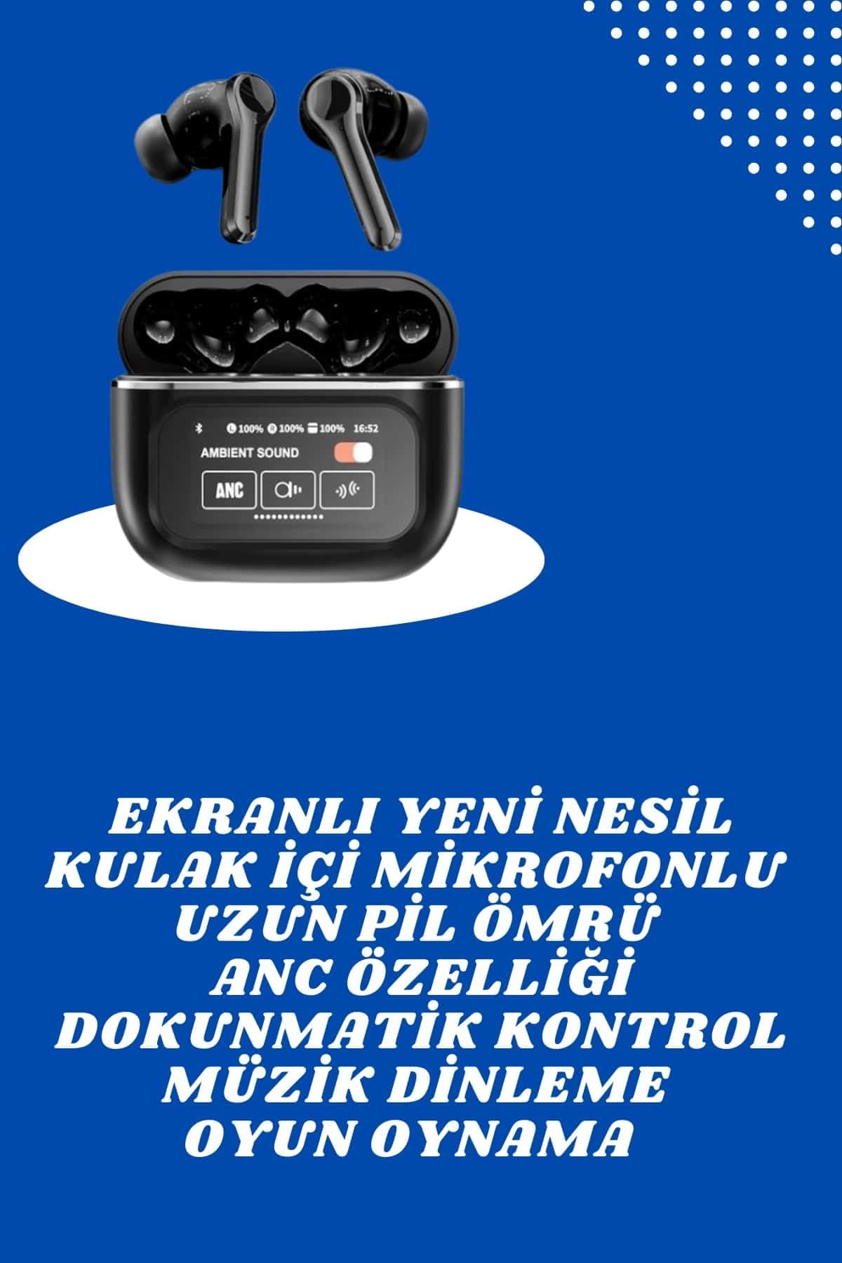 Ekranlı Yeni Nesil Pro Kulaklık ve Akıllı Saat Kampanyası Kulak İçi Mikrofonlu 3