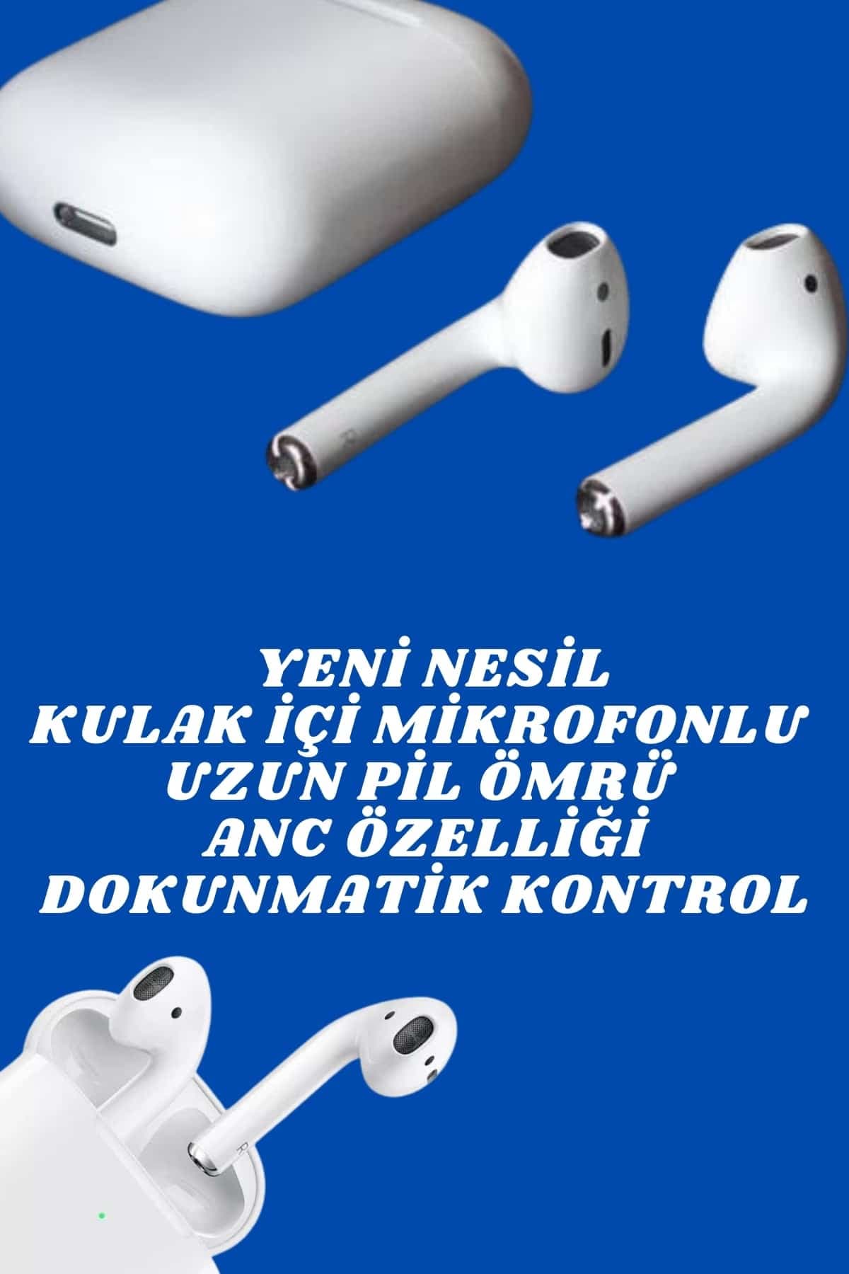 2.Nesil Yeni Model TWS Bluetooth Kulaklık Dokunmatik Kontrol Yüksek Ses Kaliteli 3