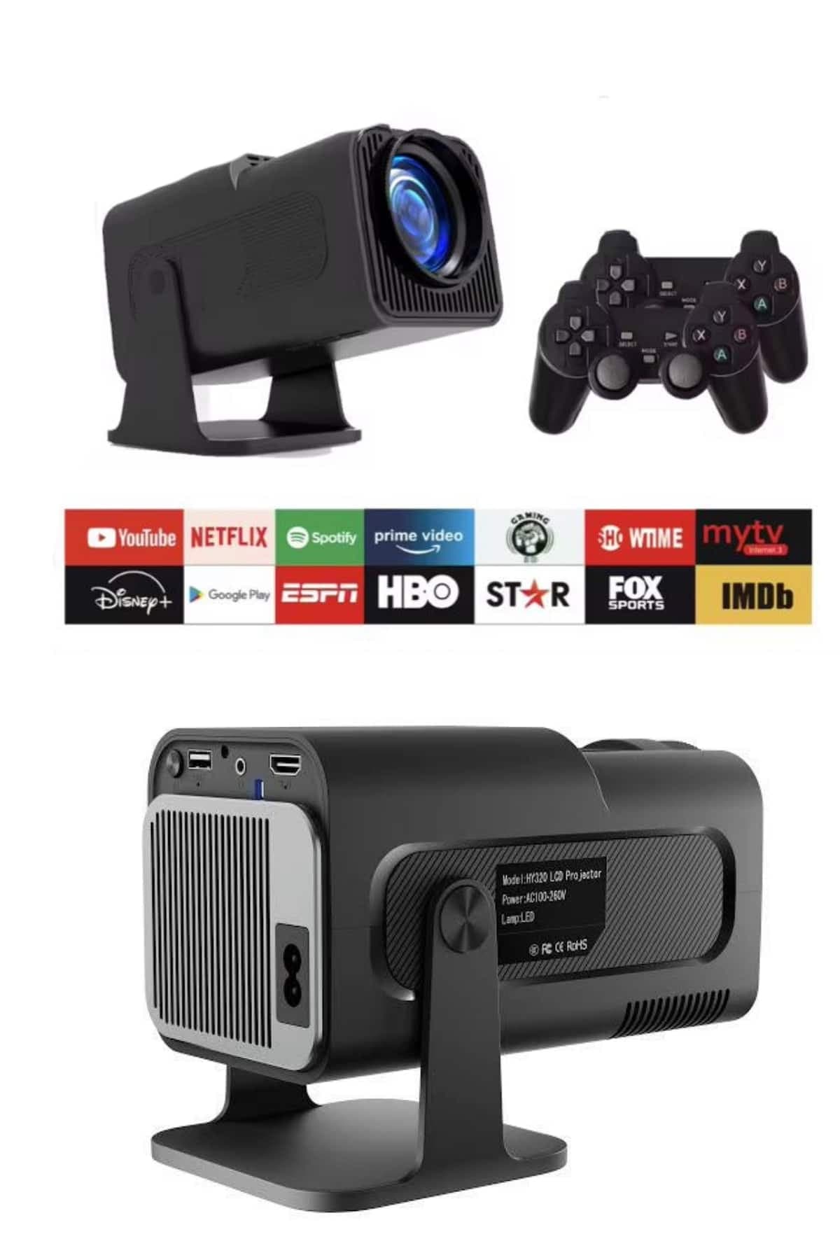 Çift Kollu Projeksiyon Taşınabilir Game Projektör Full Hd 1080P 4k Projeksiyon Gamepad 4