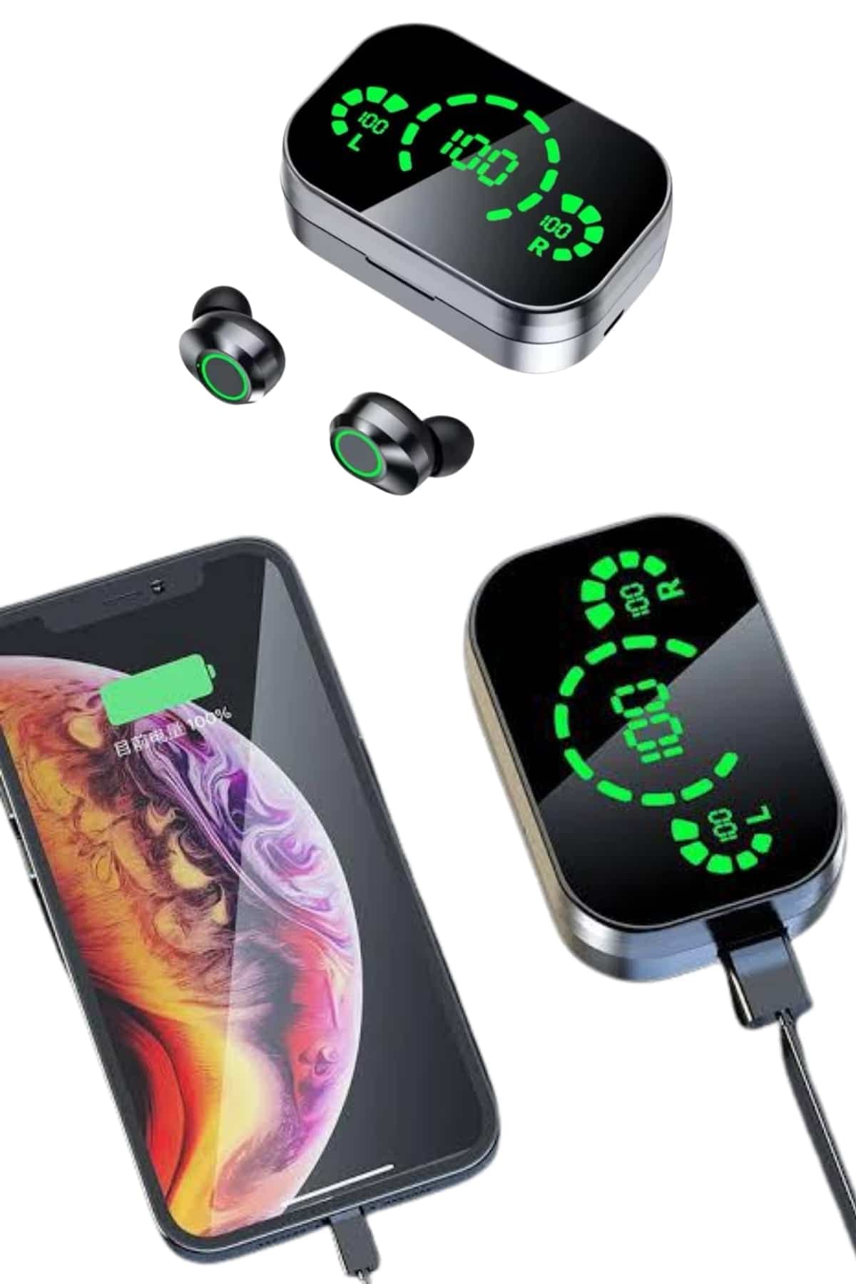 2025 Model Bluetooth Kulaklık Telefon Şarj Edebilen Çağrı Cevaplama Dijital Göstergeli 4