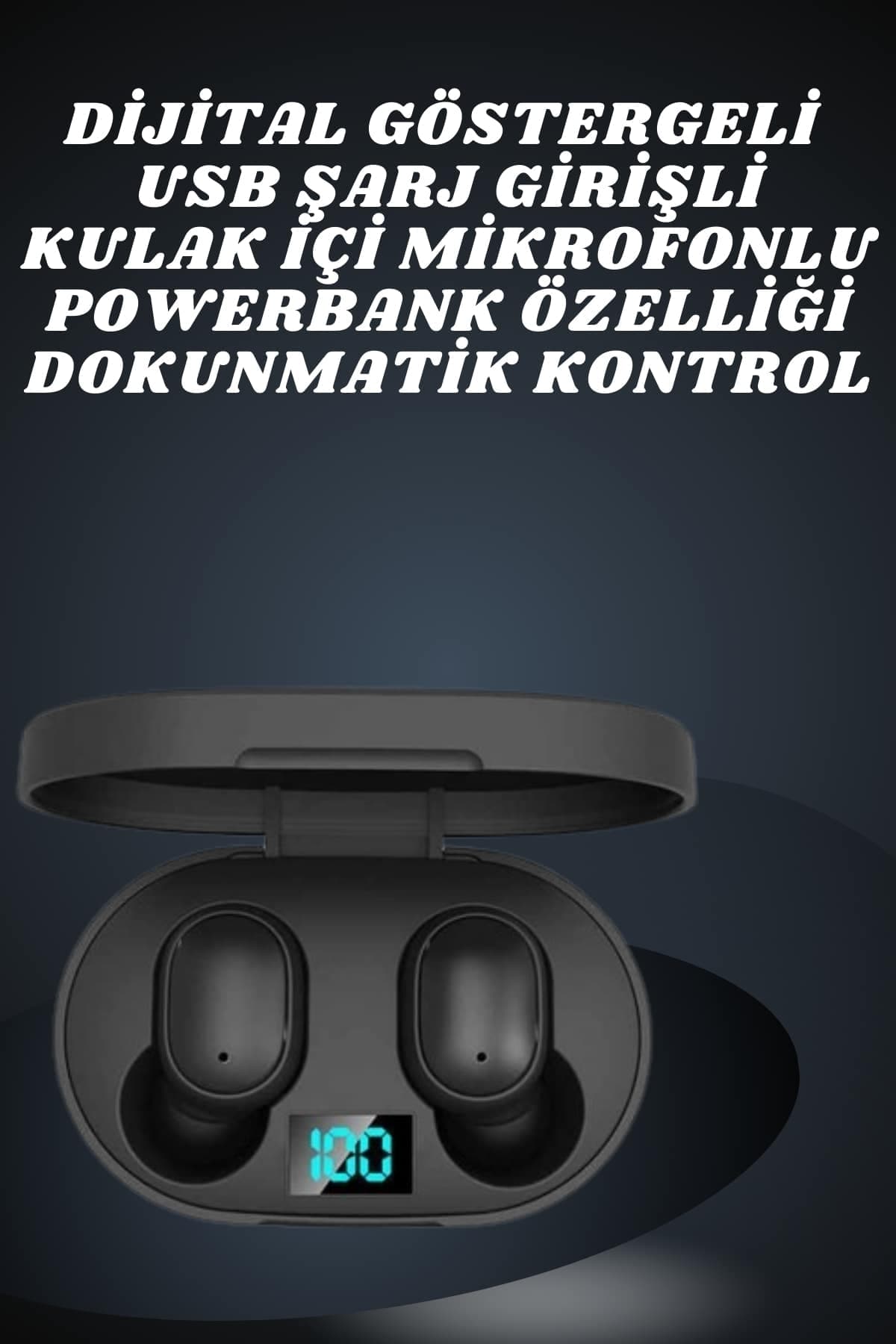 Çift Kulaklık Kampanyası Dokunmatik Kontrol Kulak İçi Yüksek Ses Kaliteli Mikrofonlu 4