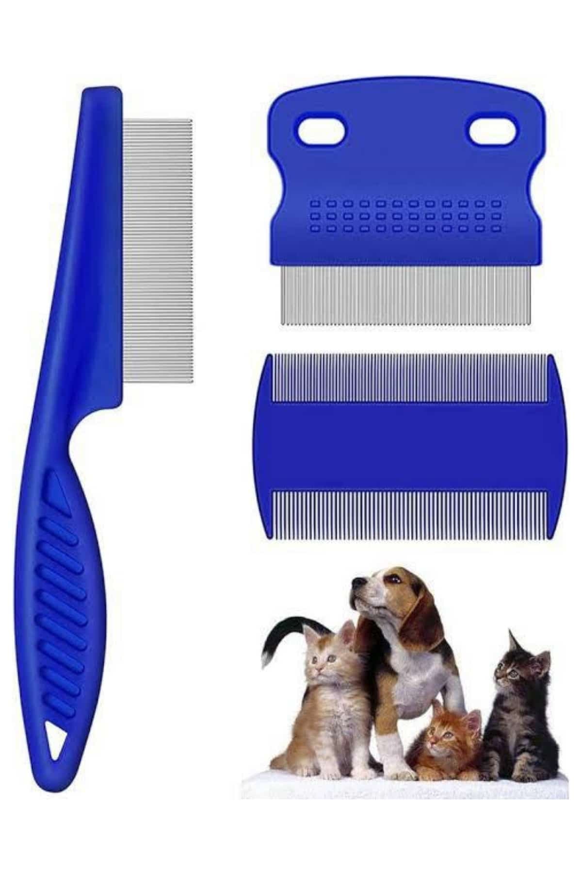 Evcil Hayvan Tarak Seti 4'lü Bit Tarağı Ked Köpek Tüyüne Uygun 4