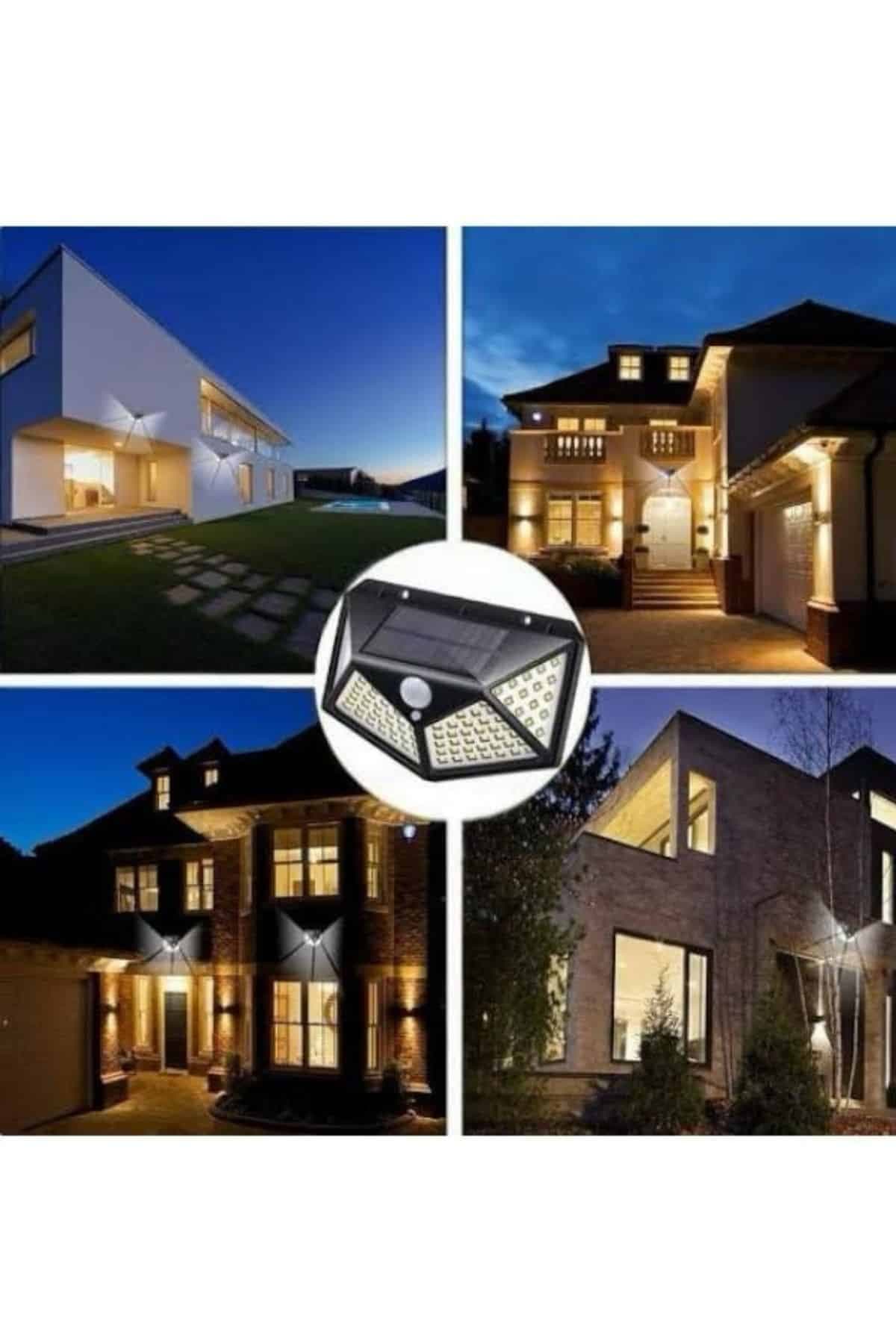 Güneş Enerjili Bahçe Lambası 100 Led Bahçe Lambası Bahçe Aydınlatma 5