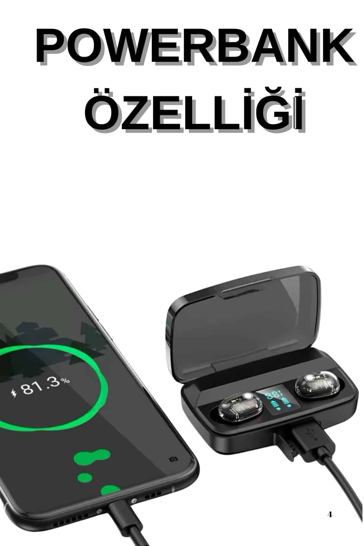 Dijital Göstergeli Bluetooth Kulaklık Kablosuz TWS Stereo Bluetooth 5.0 5