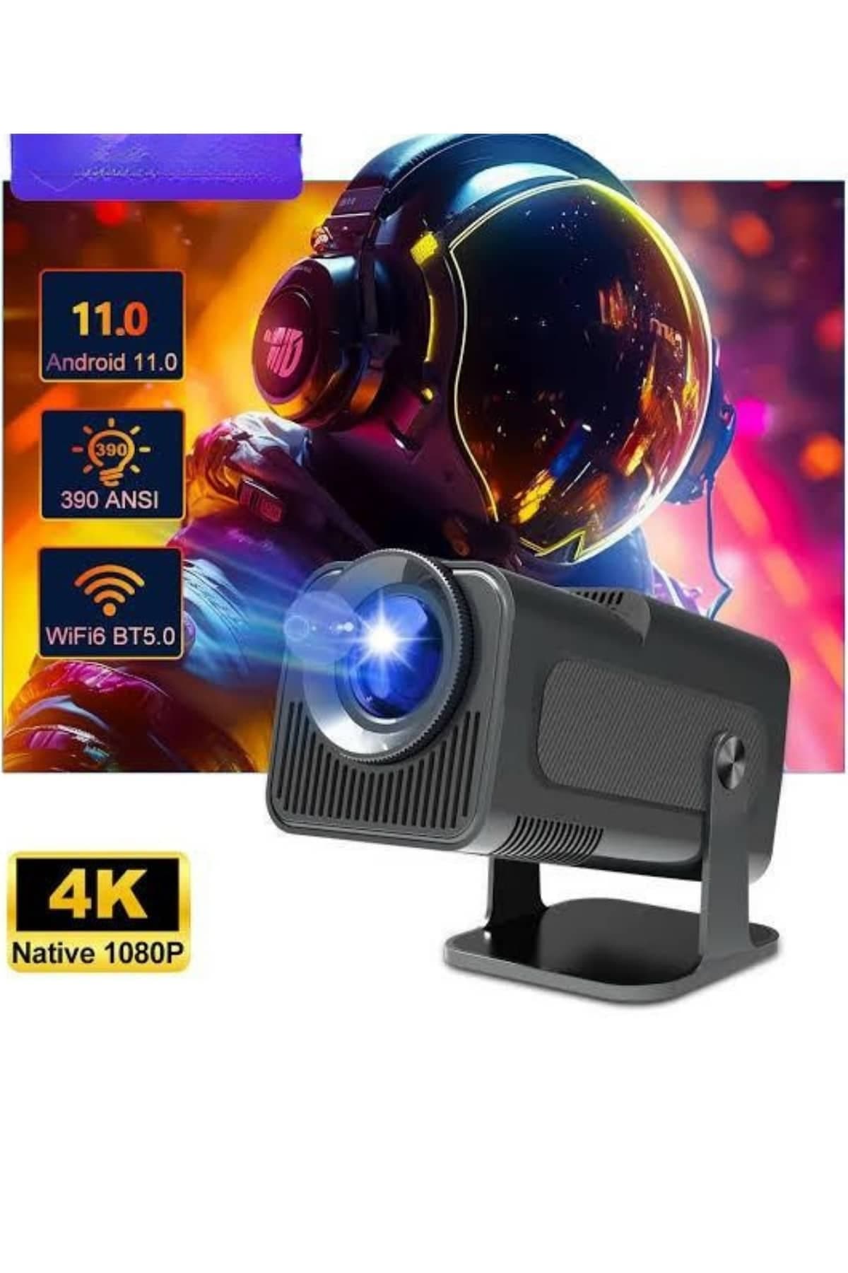 Çift Kollu Projeksiyon Taşınabilir Game Projektör Full Hd 1080P 4k Projeksiyon Gamepad 6