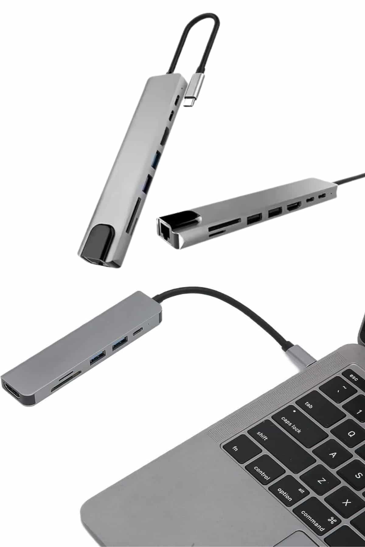 Çevirici Dönüştürücü Adaptör Macbook 3 In 1 Type-C To Hdmı USB 3.0 3