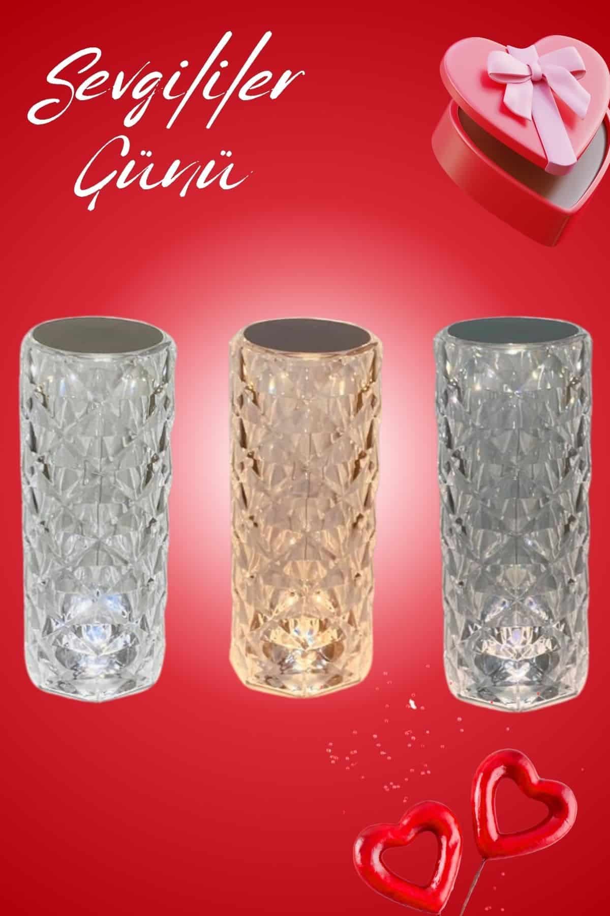 Sevgililer Günü İçin Hediye Kristal Lamba Sevgiliye Hediye USB Şarjlı Gece Lambası 6
