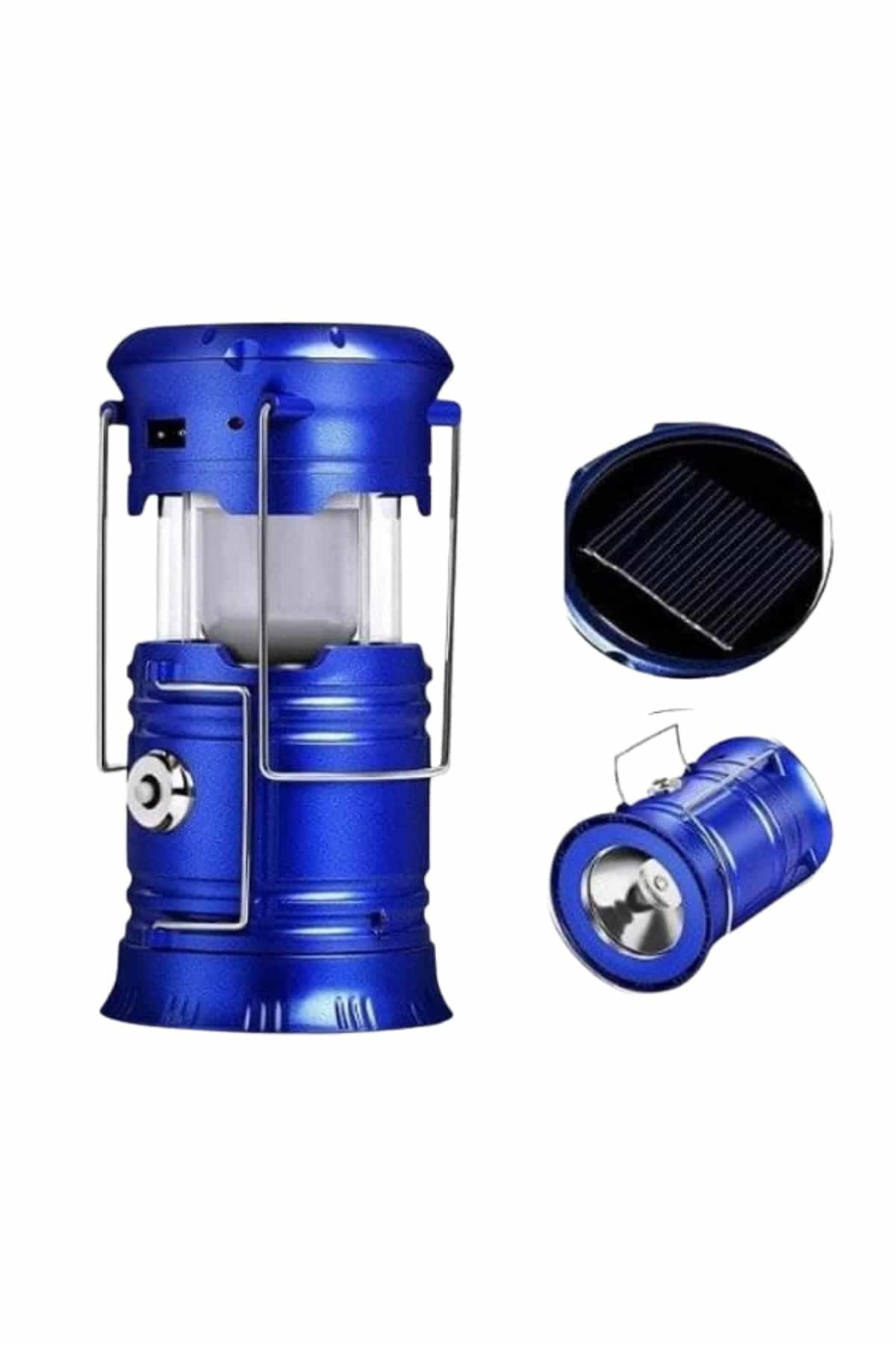 Büyük Boy Güneş Enerjili Kamp Feneri Işıldak Lamba USB Şarjlı 4