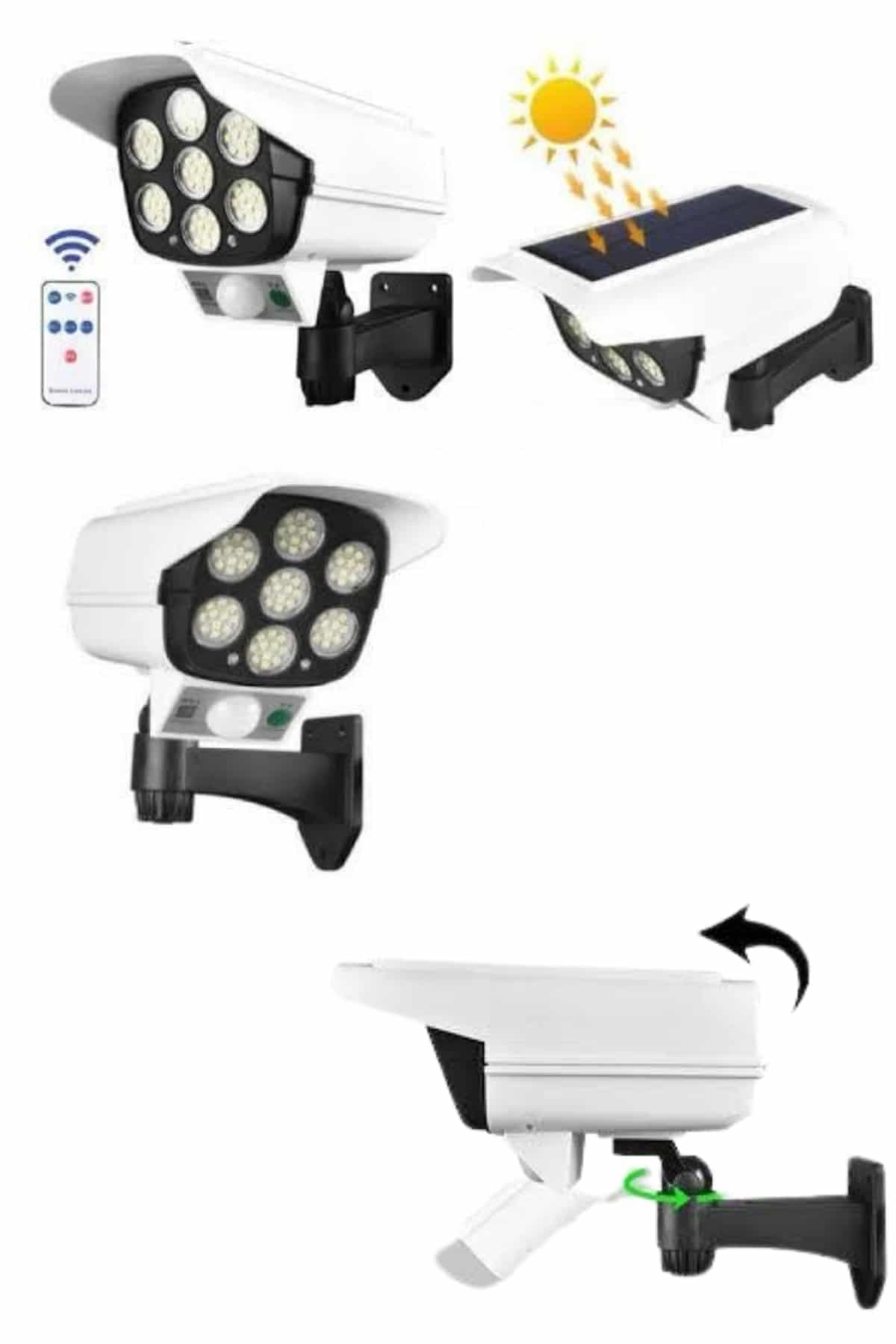 Kamera Görünümlü Led Lamba Dönebilen Bahçe Aydınlatması Duvar Lambası 6