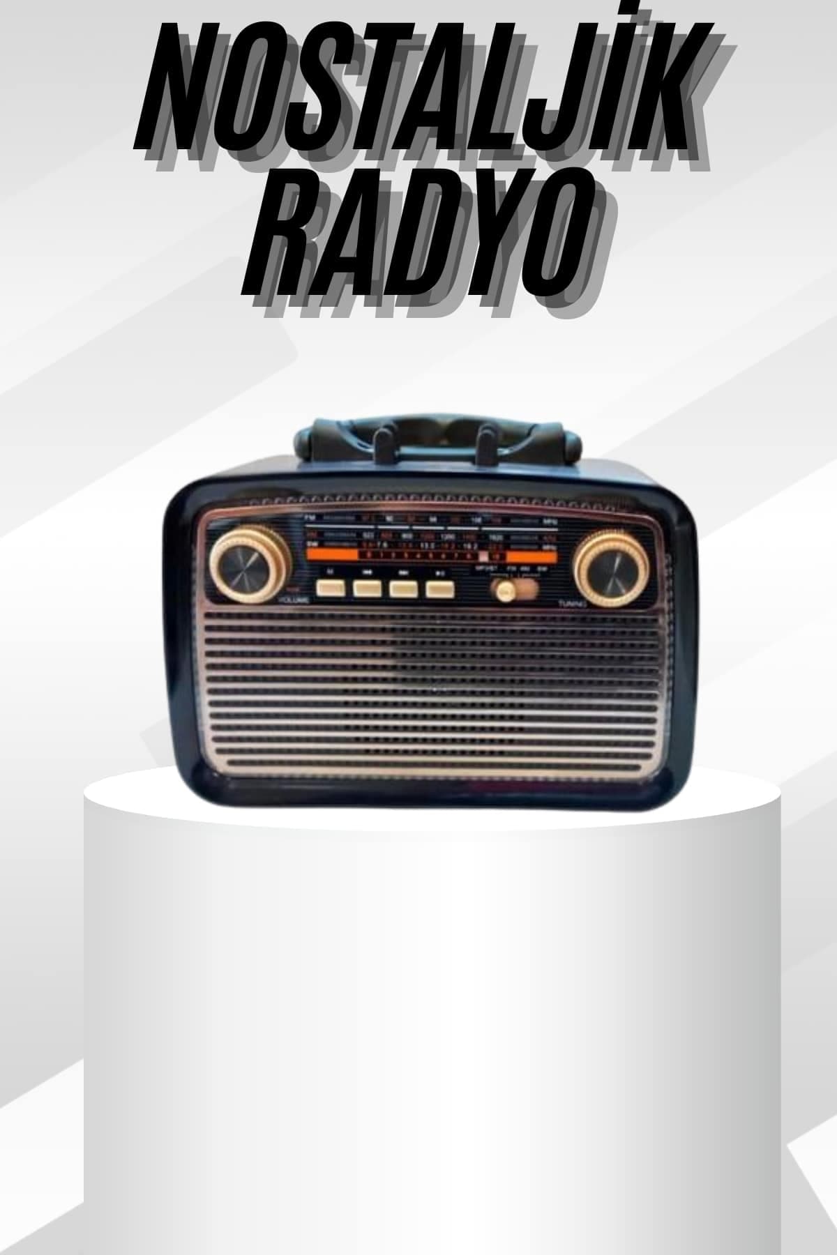 Müzik Kutusu Bluetooth Bağlantılı El Fenerli Nostaljik Tasarım Radyo