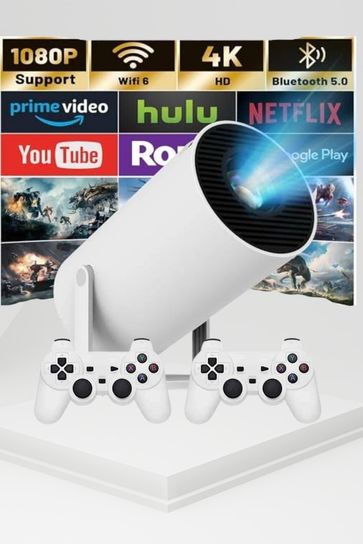 Taşınabilir Android Projeksiyon Ayaklı Çift Kollu 4K Çözünürlüklü Sinema Projeksiyonu 3