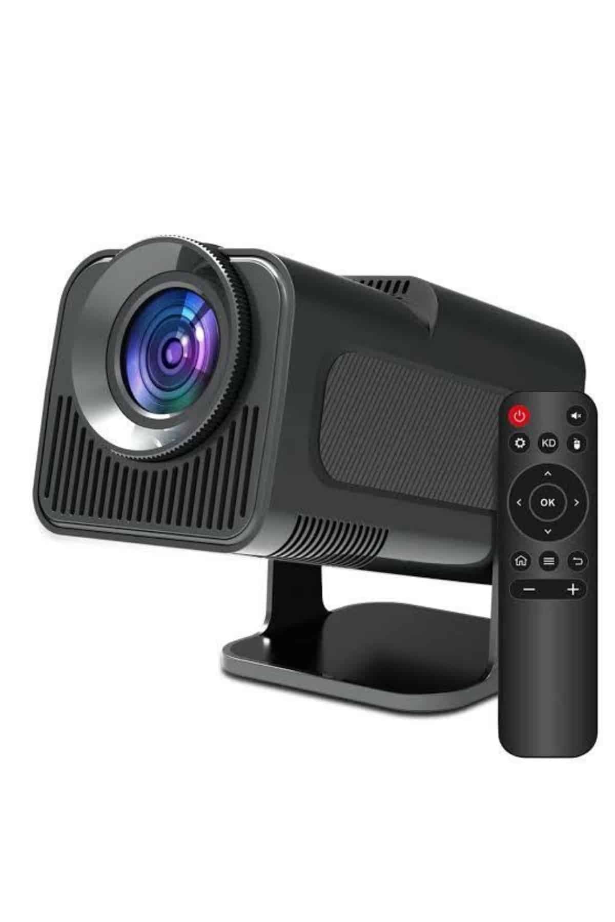 Android Projeksiyon Siyah Taşınabilir Sinema Projektörü 4k 1080p Ev Sineması Bluetooth 3