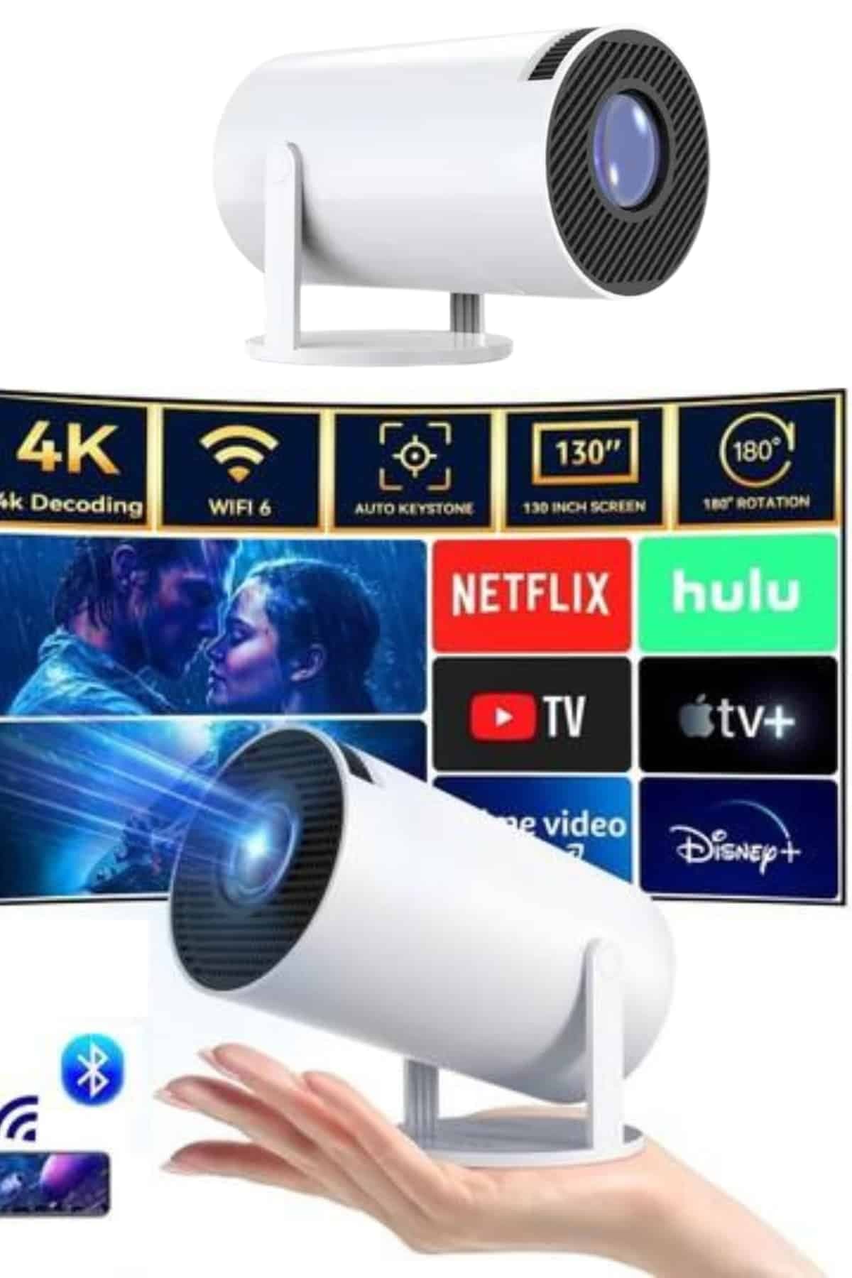 Taşınabilir Projeksiyon Ayaklı Projektör Android Uyumlu HDMI Girişli 3