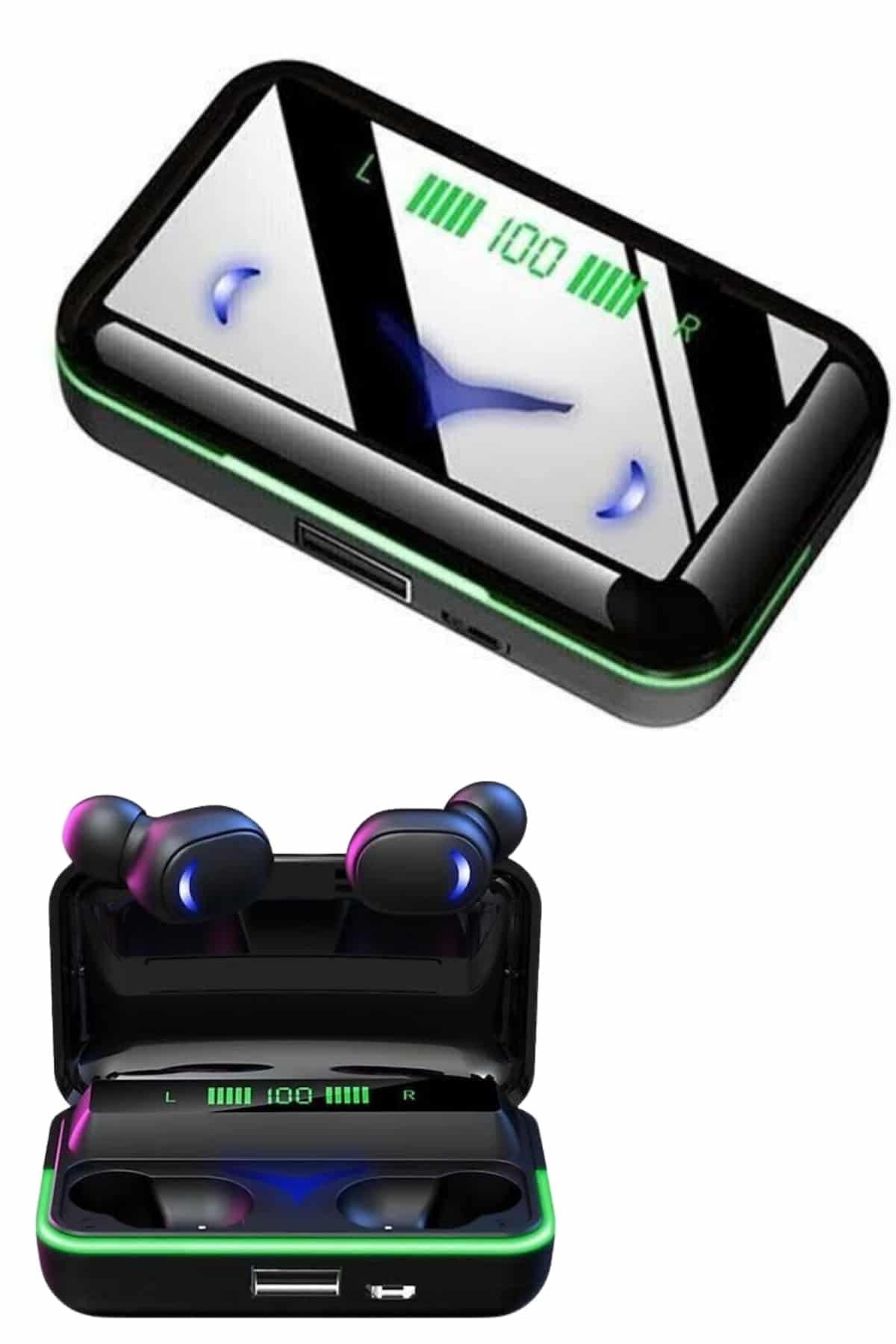 Extra Bass Kablosuz Kulaklık Işıklı Bluetooth Kulaklık Powerbank Özellikli 5