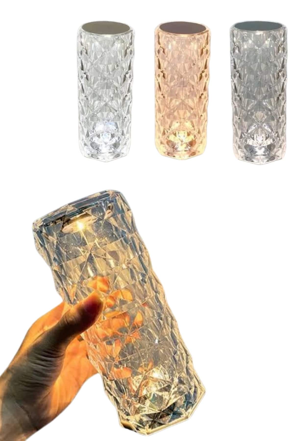 Yeni Nesil Modern Kristal Masa ve Gece Lambası Dokunmatik Renk Değiştirebilen 6