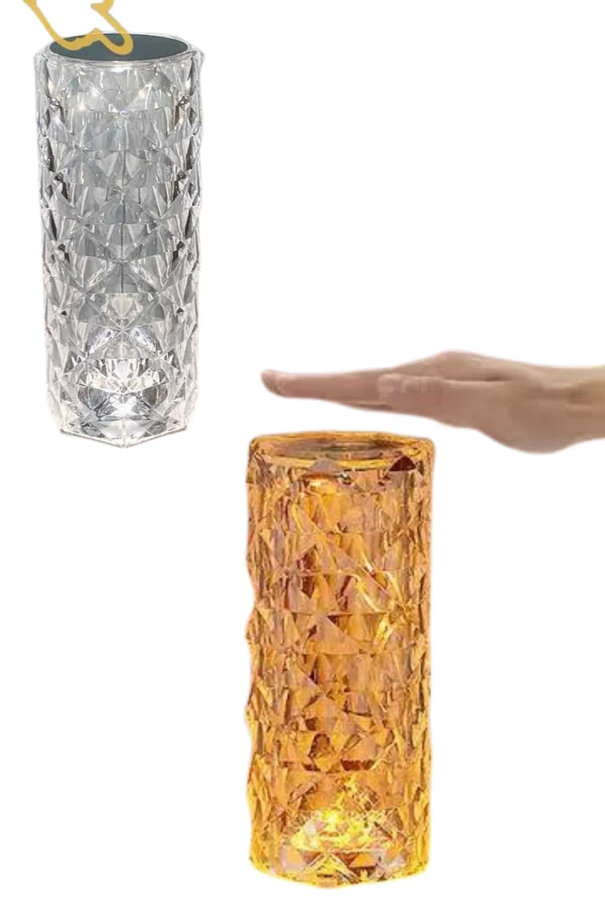 Masa ve Gece Lambası Şık ve Dayanıklı Sensörlü Şarjlı Kristal Lamba 3