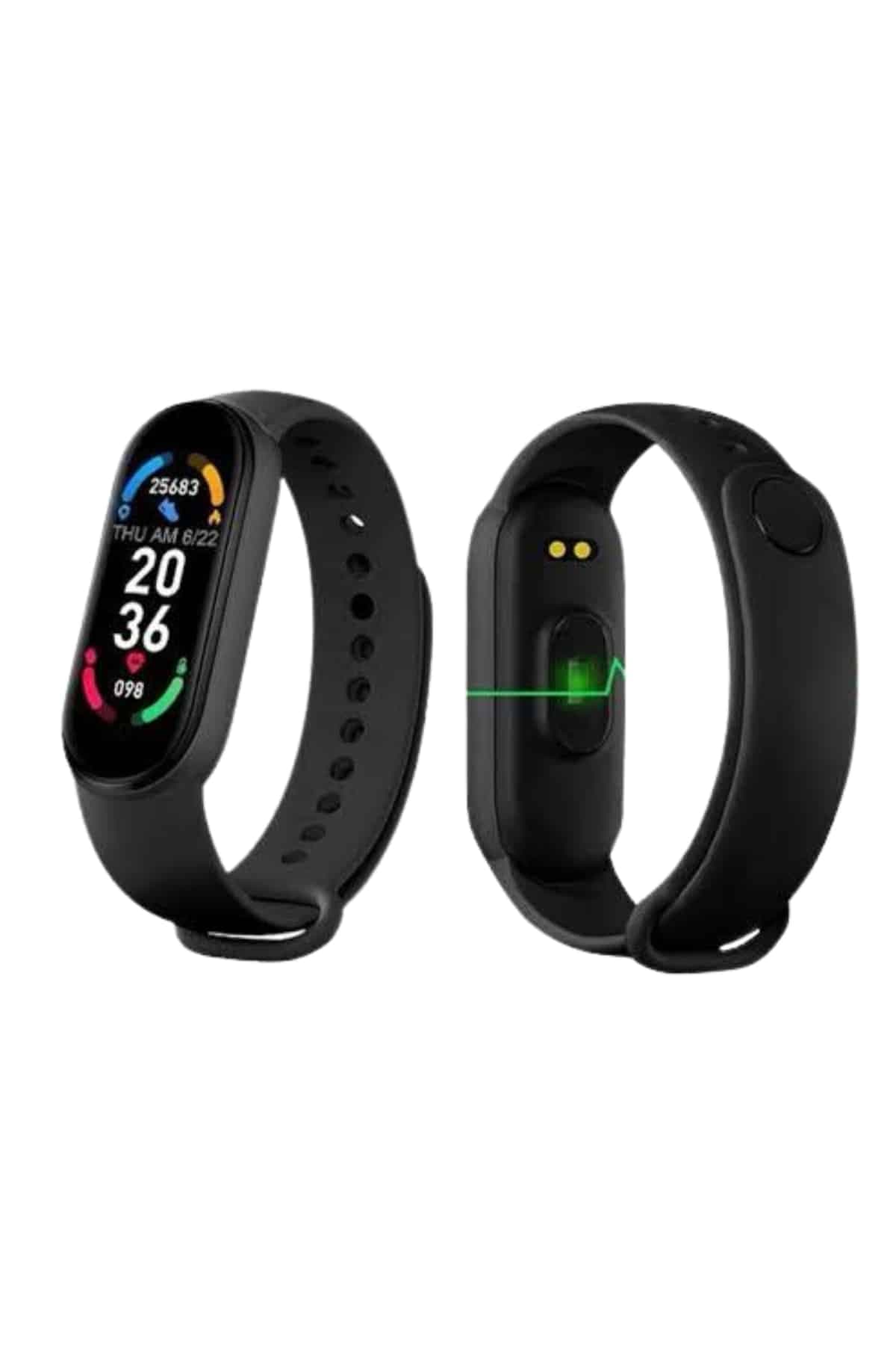 M6 Akıllı Bileklik Siyah Adımsayar Spor Takibi Android ve İOS Uyumlu 3