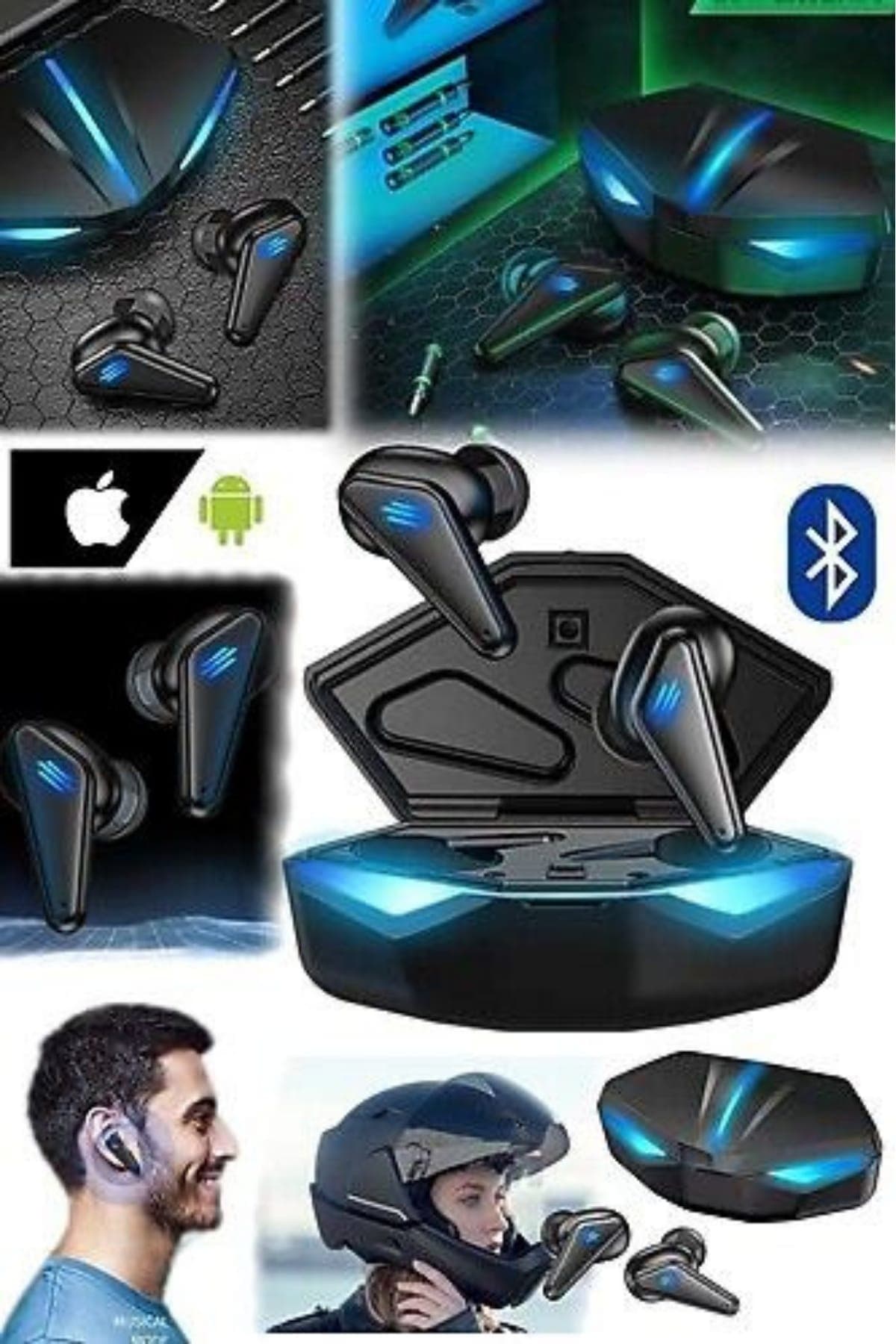 Wireless Gaming Kulaklık Mikrofonlu Bluetooth Oyuncu Kulaklığı 4