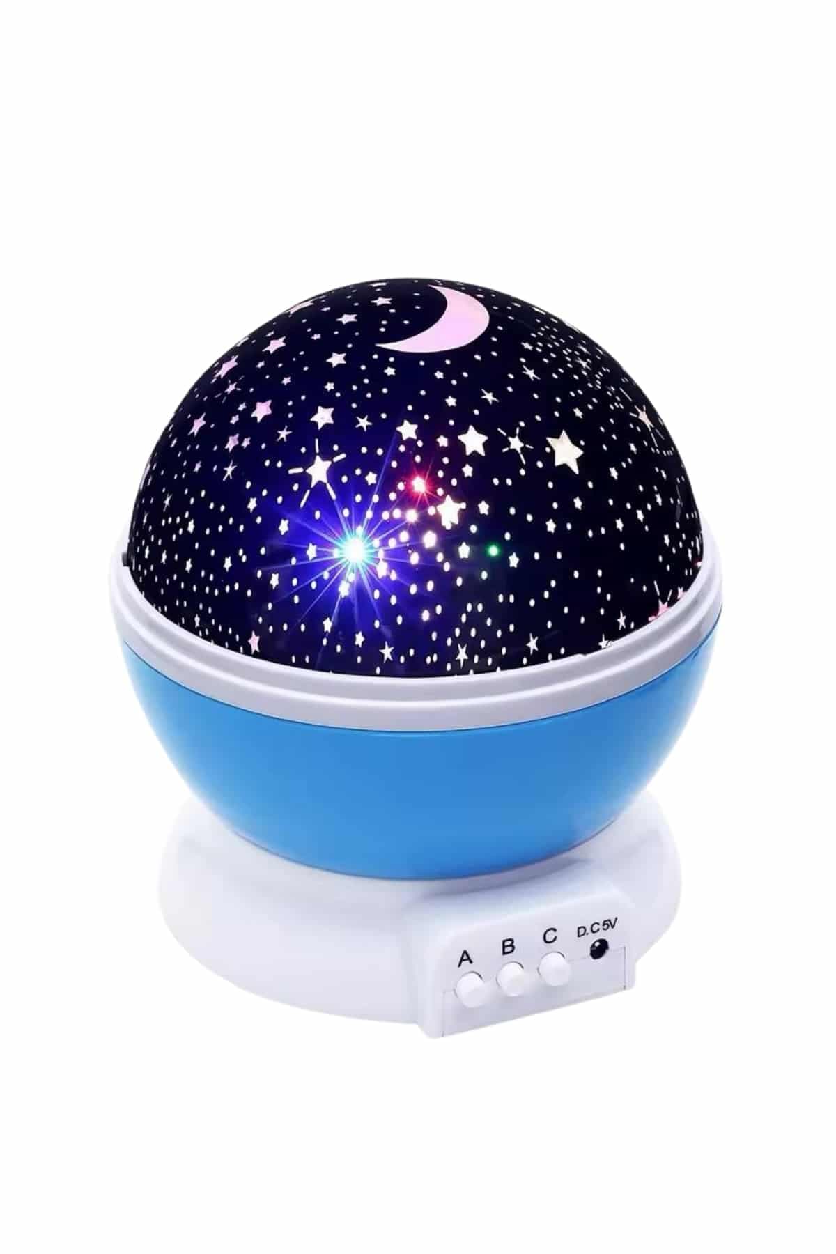 Renkli Yıldızlı Gökyüzü Projeksiyon Gece Lambası Pilli ve USB Kablolu 5