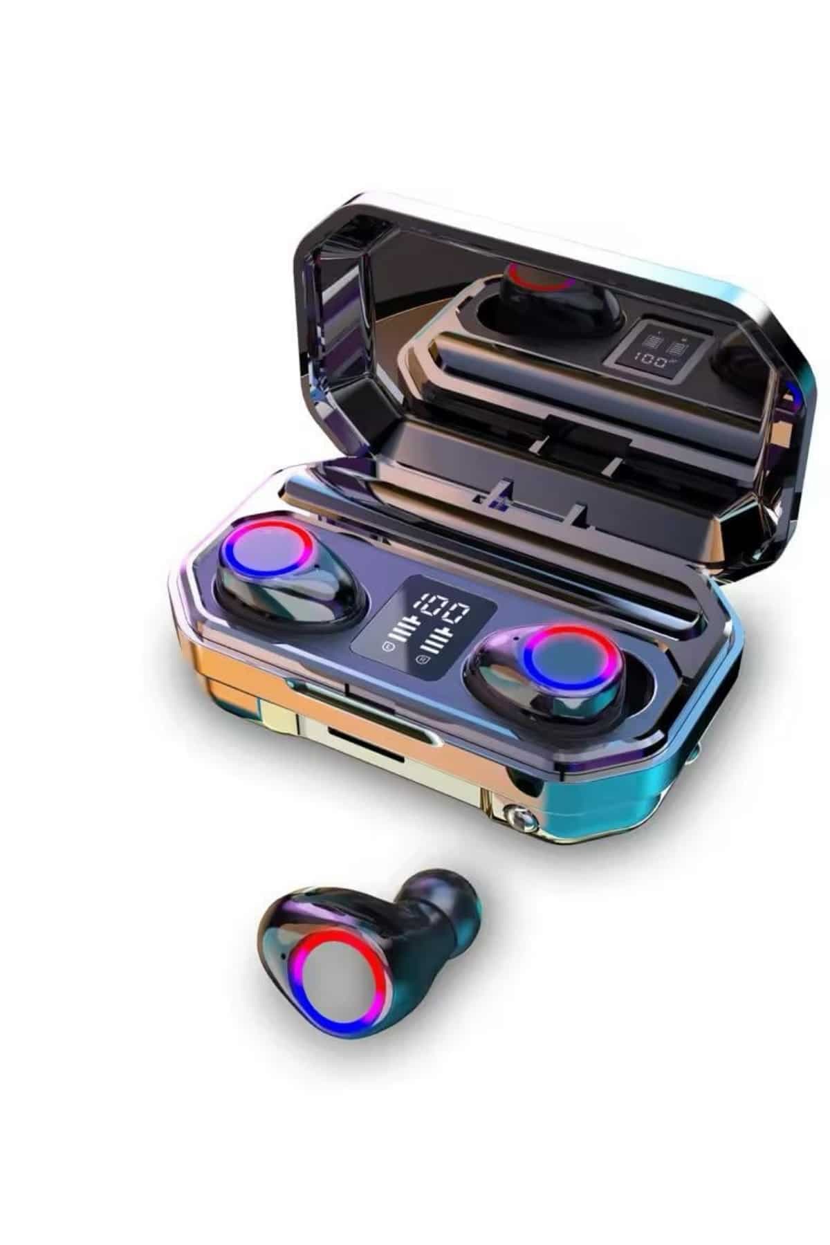 Yeni Nesil Bluetooth Kulaklık Uzun Pil Ömrü El Fenerli Dijital Şarj Göstergeli 6