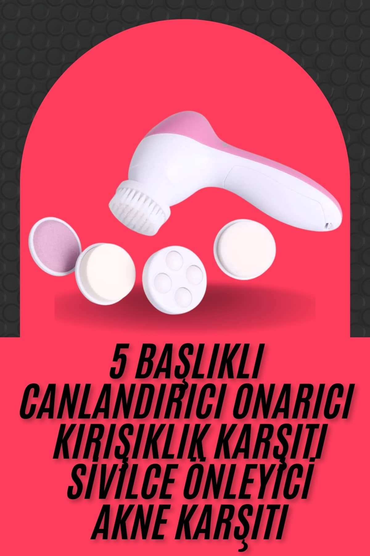 Cilt Temizleme ve Masaj Aleti 5 Başlıklı Akne ve Sivilce Önleyici 3