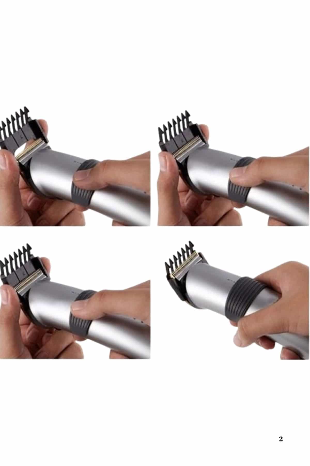 Yeni Nesil Profesyonel Şarjlı Saç Sakal Tıraş Makinesi Ayarlanabilir 4 Taraklı 3