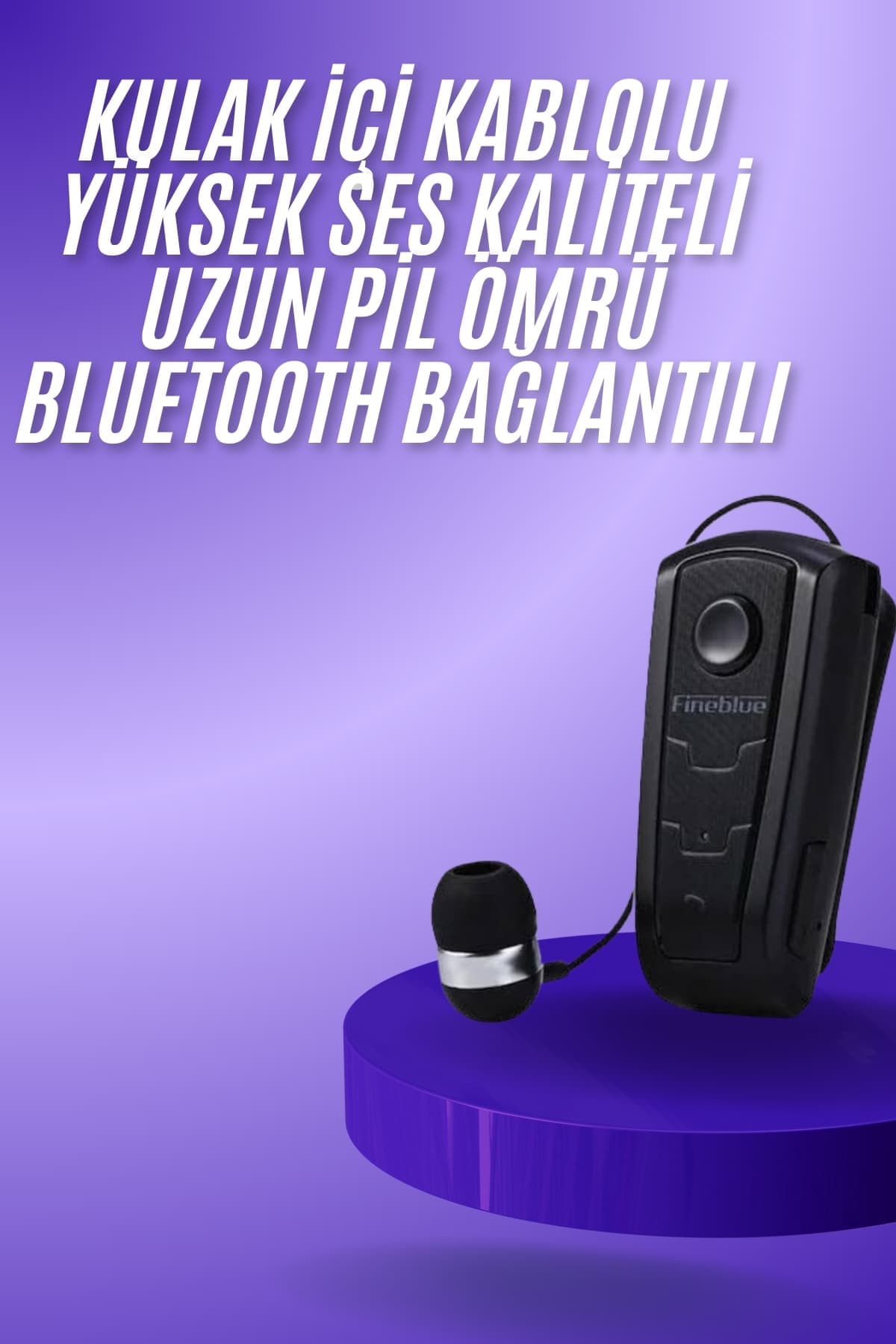 Makaralı Bluetooth Kulakiçi Yaka Kulaklığı Kablosuz Kulaklık 3