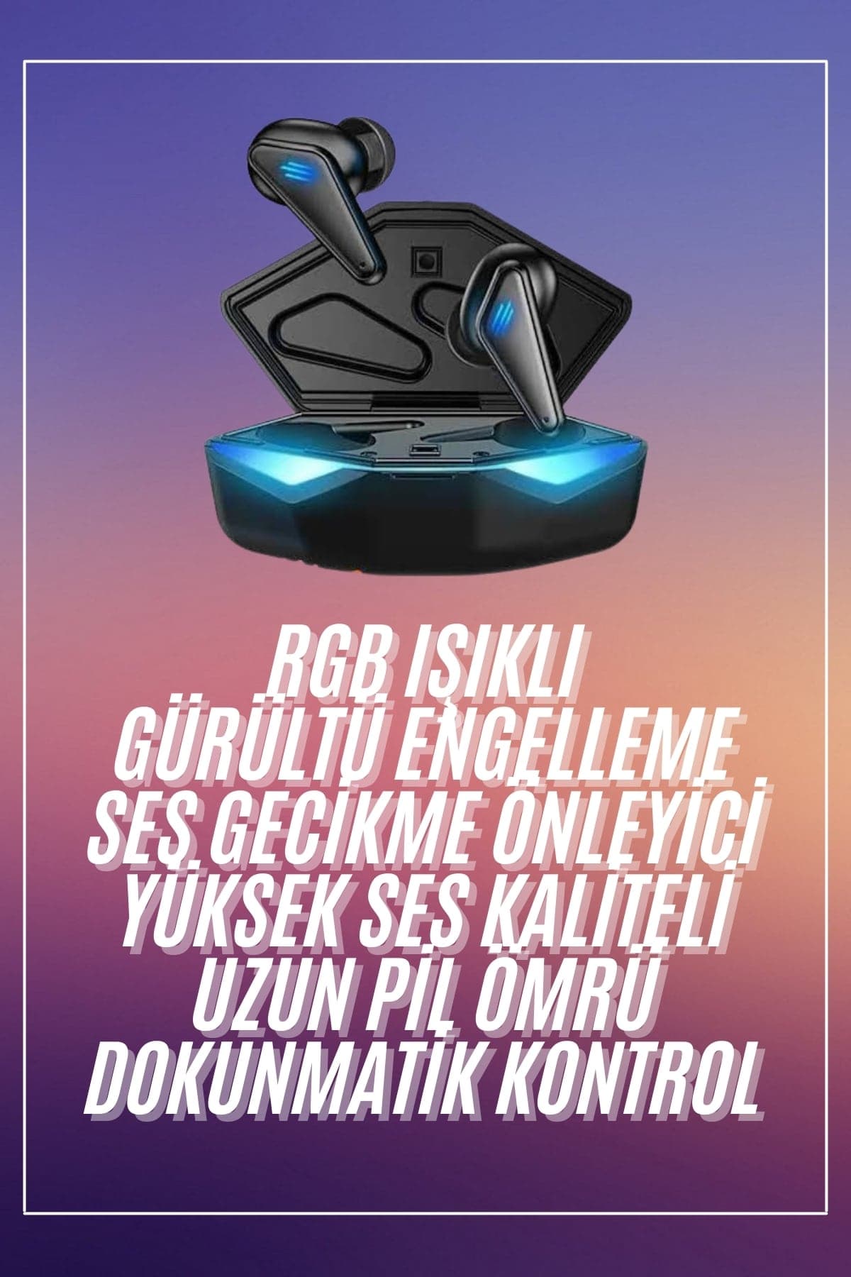 Oyuncu Kulaklığı Mikrofonlu Kablosuz Gaming Kulaklık Powerban Yüksek Ses Kaliteli 3