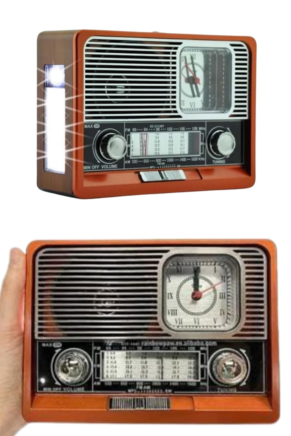 Nostaljik Vintage Radyo Taşınabilir Bluetooth Bağlantılı Hoparlör Radyo 3