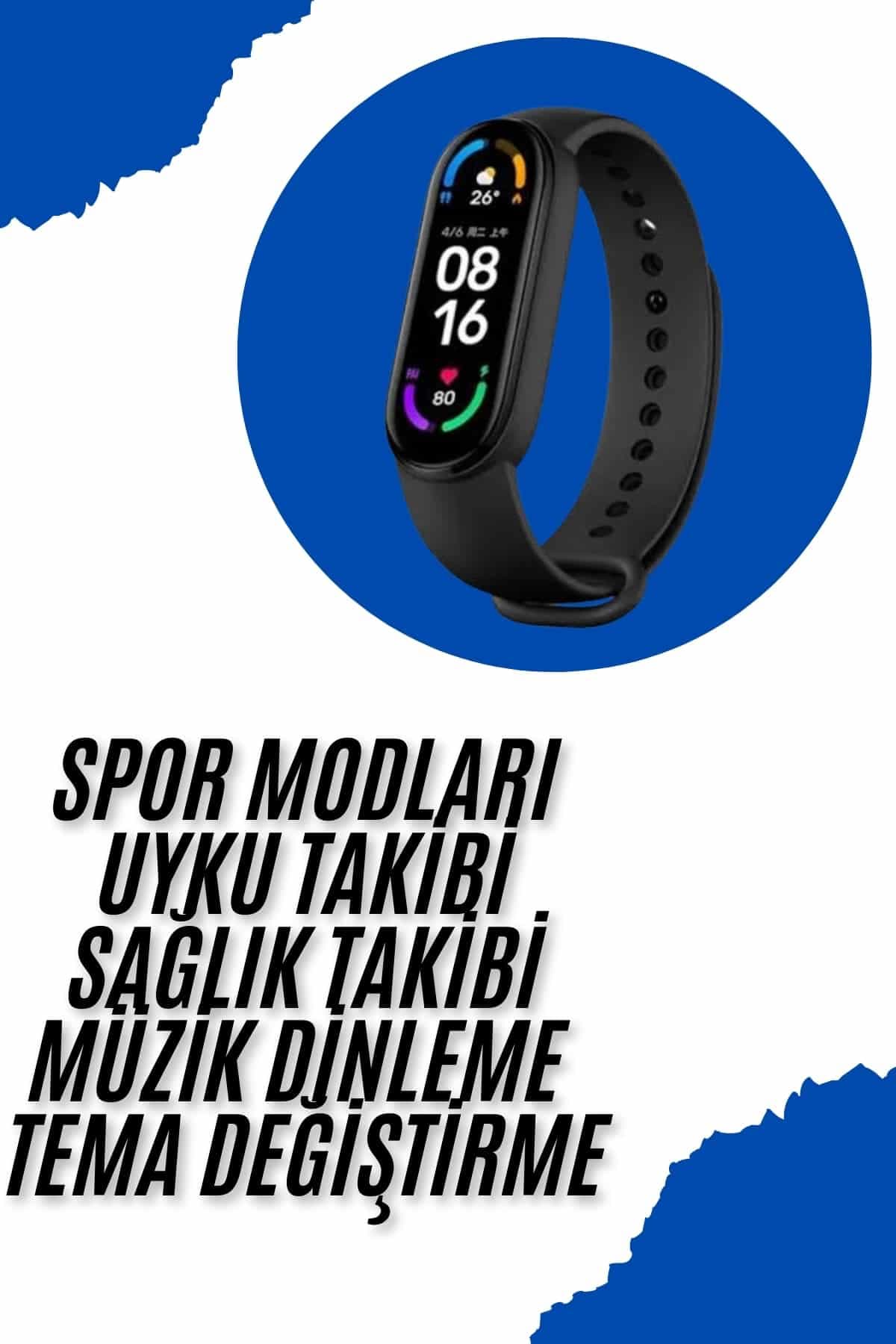 Akıllı Uyumlu Bileklik M6 Adımsayar Spor Modları Çağrı Görme Türkçe Menü 3