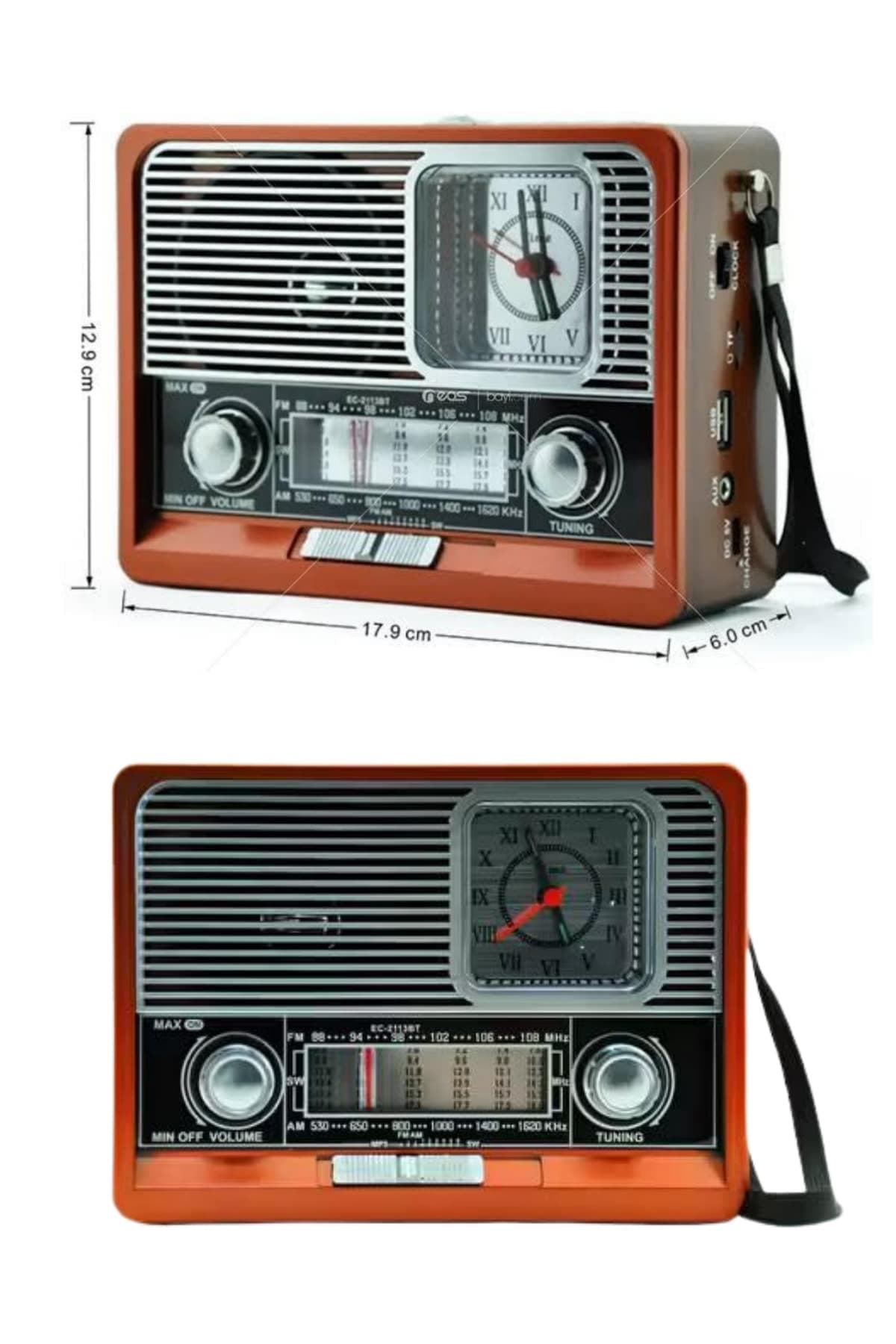 Nostaljik Vintage Radyo Taşınabilir Bluetooth Bağlantılı Hoparlör Radyo 4