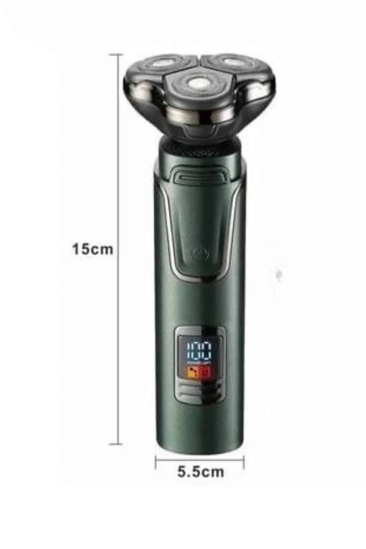Dijital Göstergeli 3 Başlıklı Tıraş Makinesi Islak Kuru Lazer Öncesi Günlük 5