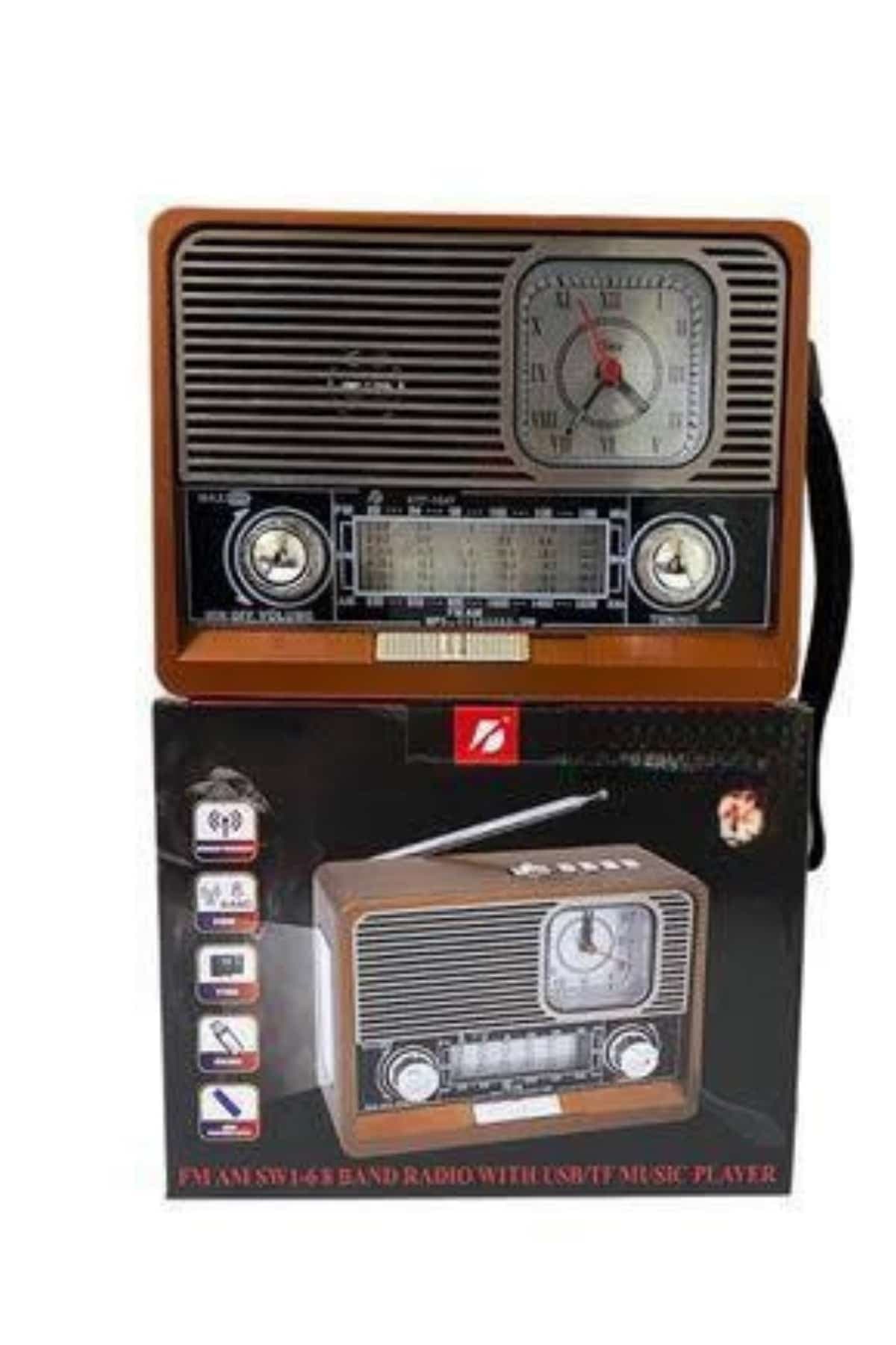 Nostaljik Vintage Radyo Taşınabilir Bluetooth Bağlantılı Hoparlör Radyo 6